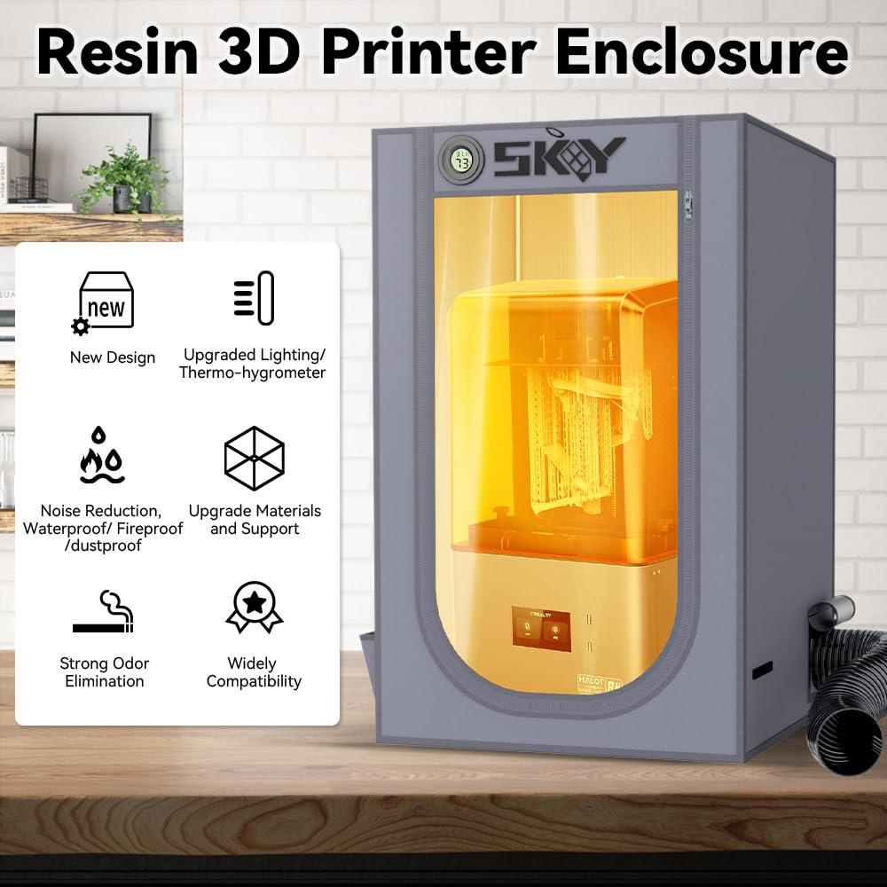 Cubierta de Impresora 3D Skouphy con Ventilación y Luz LED