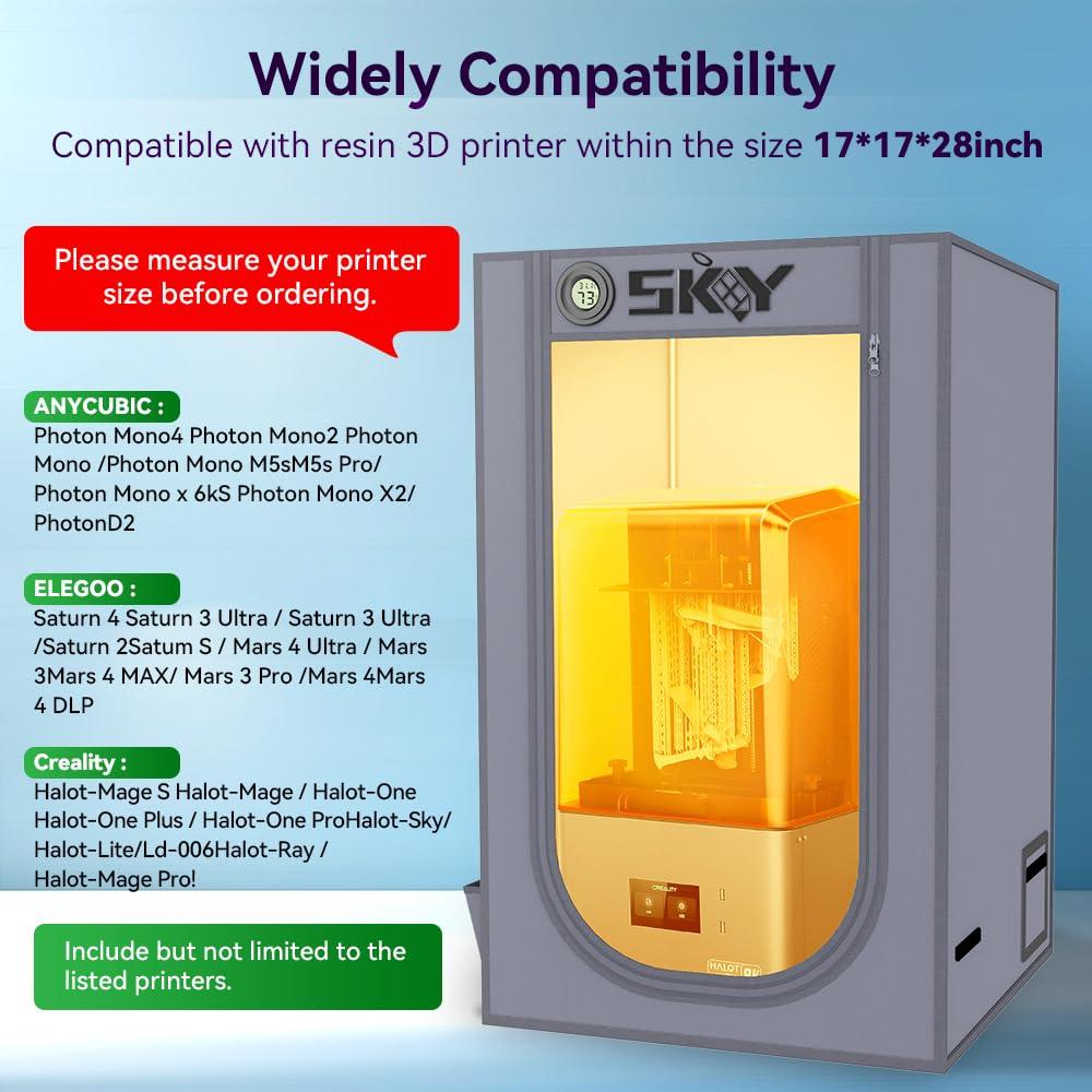 Cubierta de Impresora 3D Skouphy con Ventilación y Luz LED
