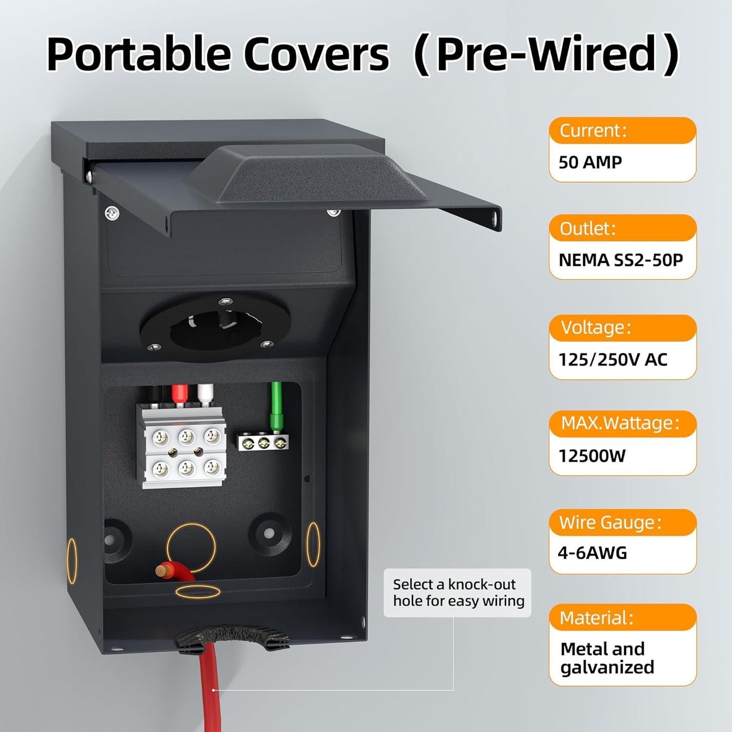 Caja de Entrada Generador Joinfworld 50A NEMA SS2-50P Exterior