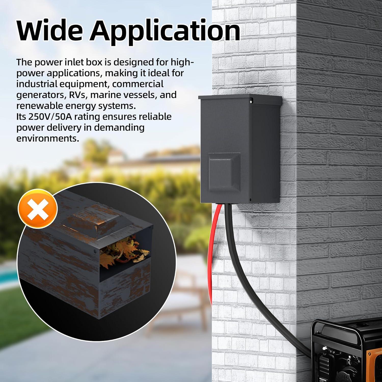 Caja de Entrada Generador Joinfworld 50A NEMA SS2-50P Exterior