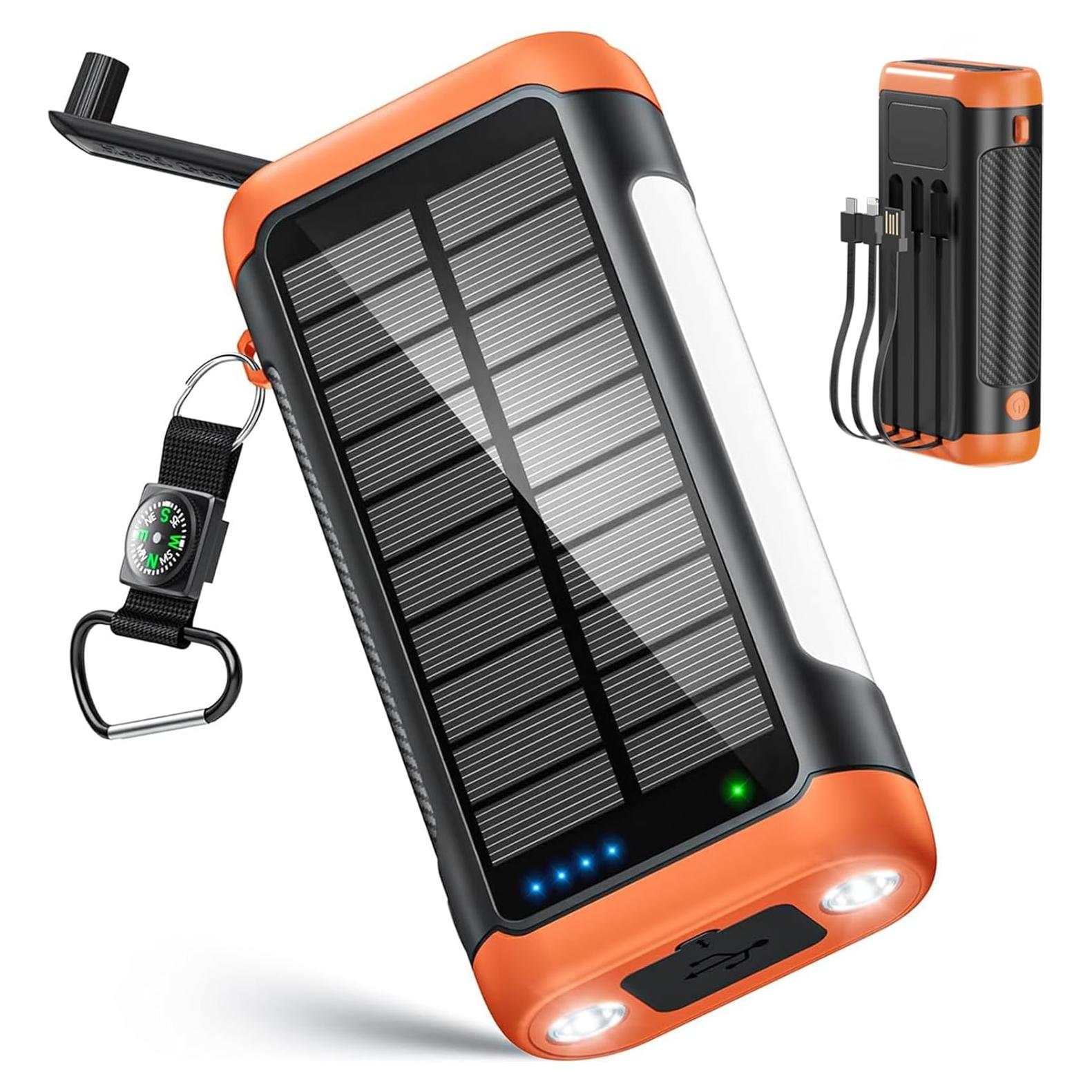 Banco de Energía Solar DJKK 66800mAh con Manivela y Carga Rápida