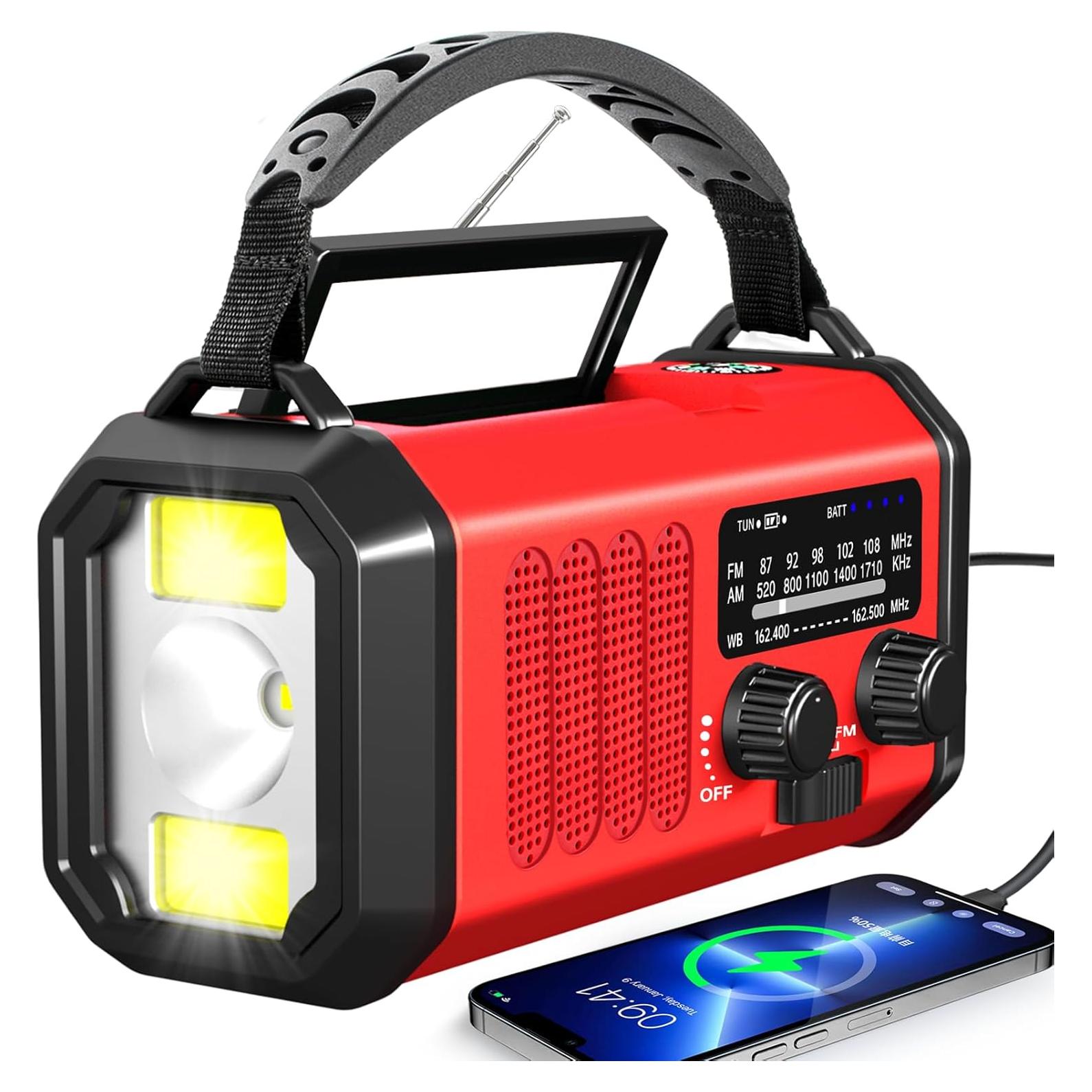 Radio de Emergencia TFTDOUP 20000mAh Solar Manivela AM/FM