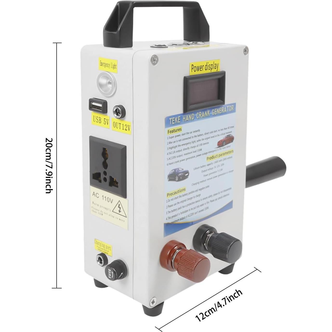 Generador de Manivela Dodoam TK-150W-S 150W 12V CC Portátil