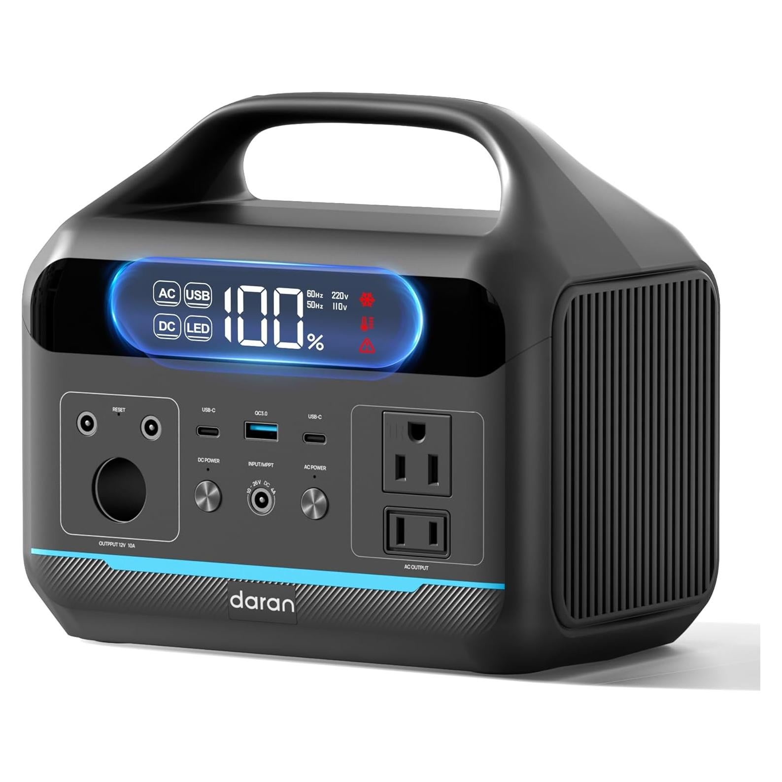 Estación de Energía Portátil Daran 600W 288Wh para Camping