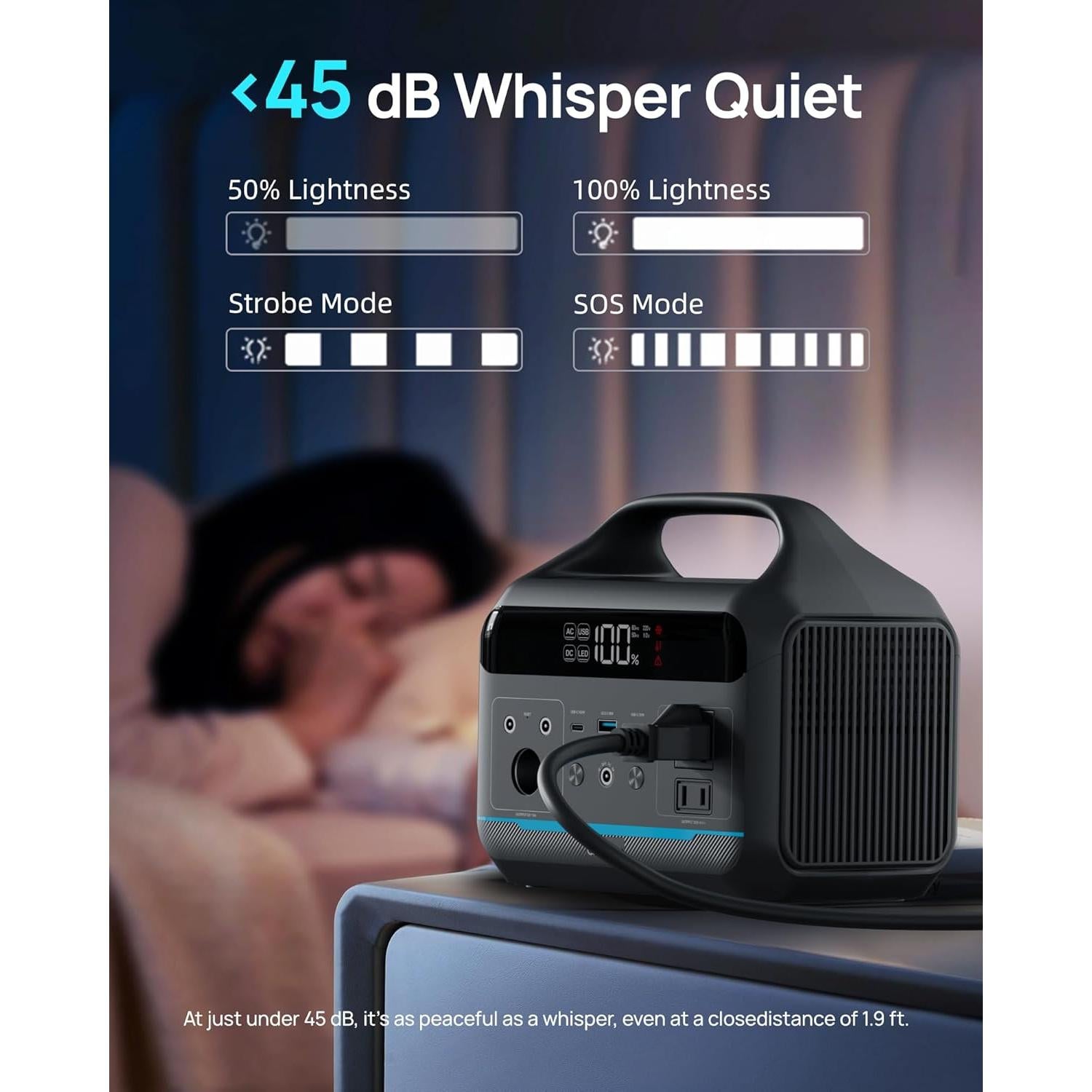 Estación de Energía Portátil Daran 600W 288Wh para Camping