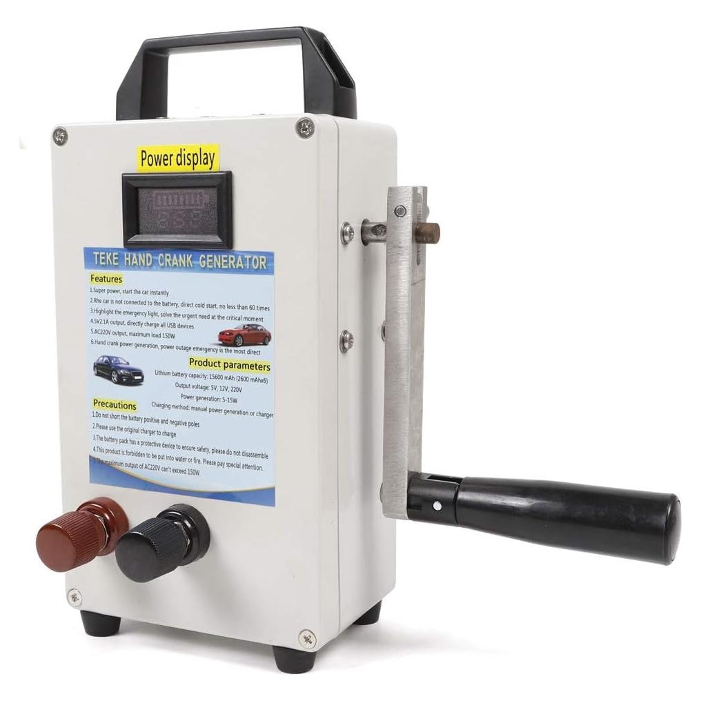 Generador de Manivela Manual BUKGOCUMN 150W Portátil USB