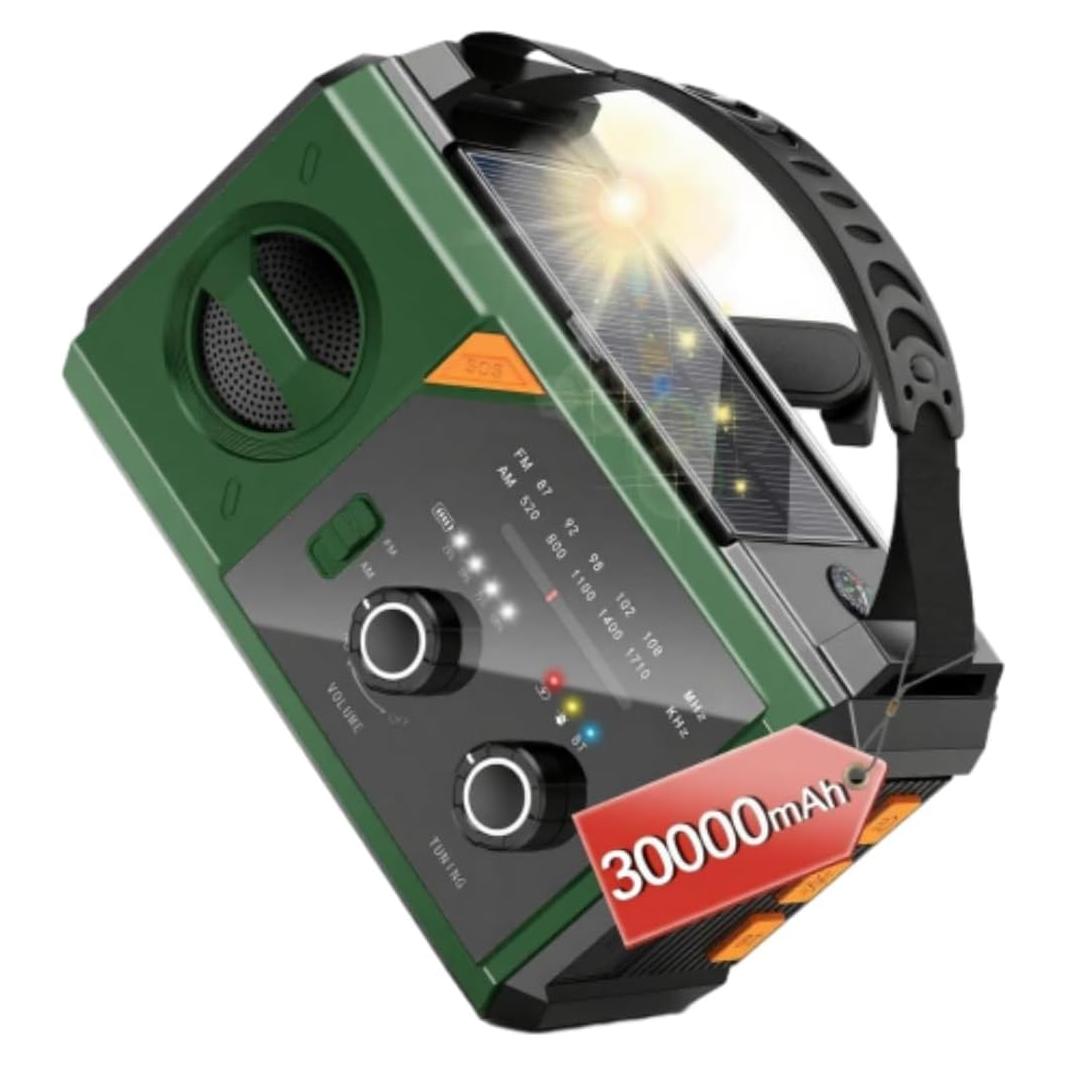 Radio de Emergencia Solar BAYTWA H27 30000mAh con Linterna