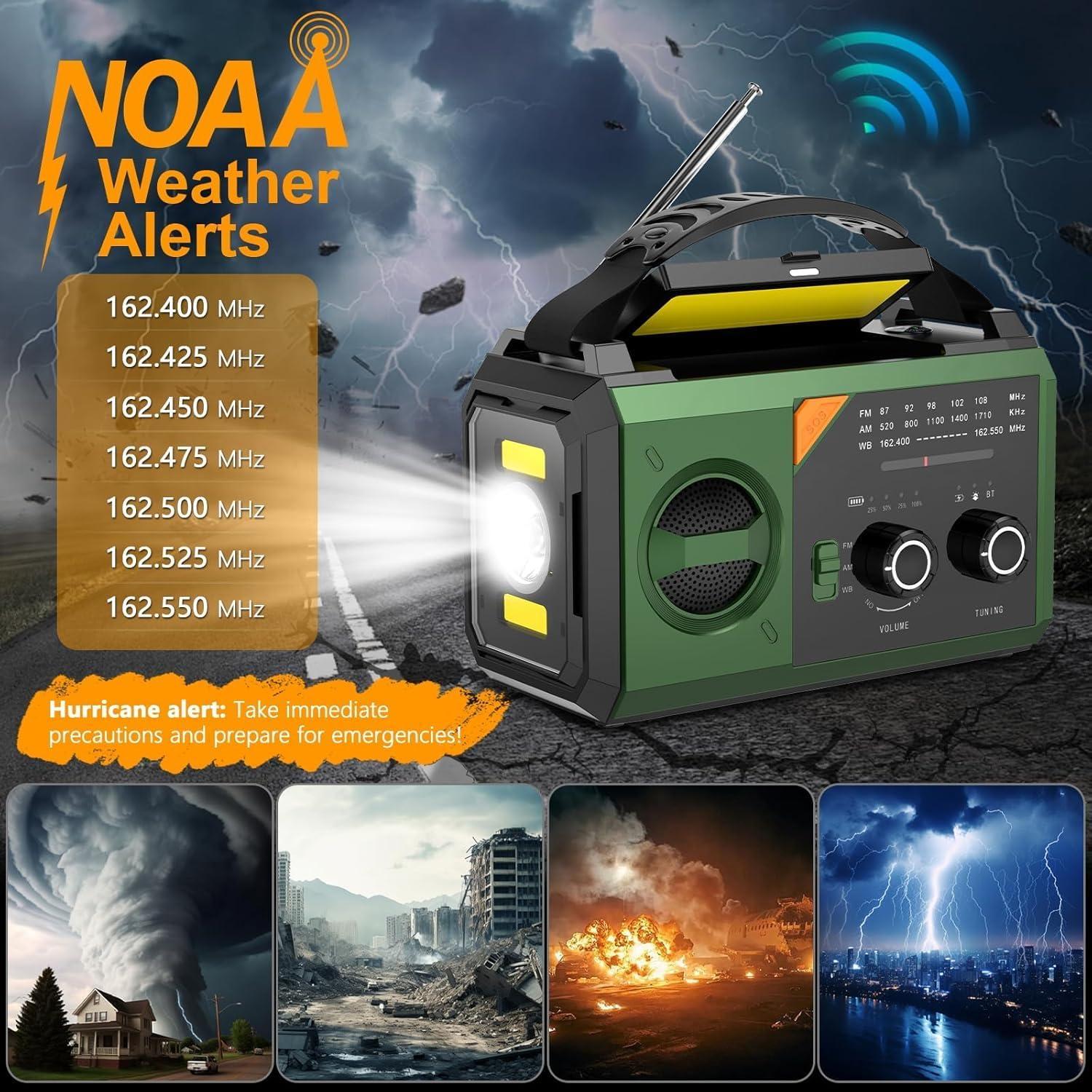 Radio de Emergencia Solar BAYTWA H27 30000mAh con Linterna