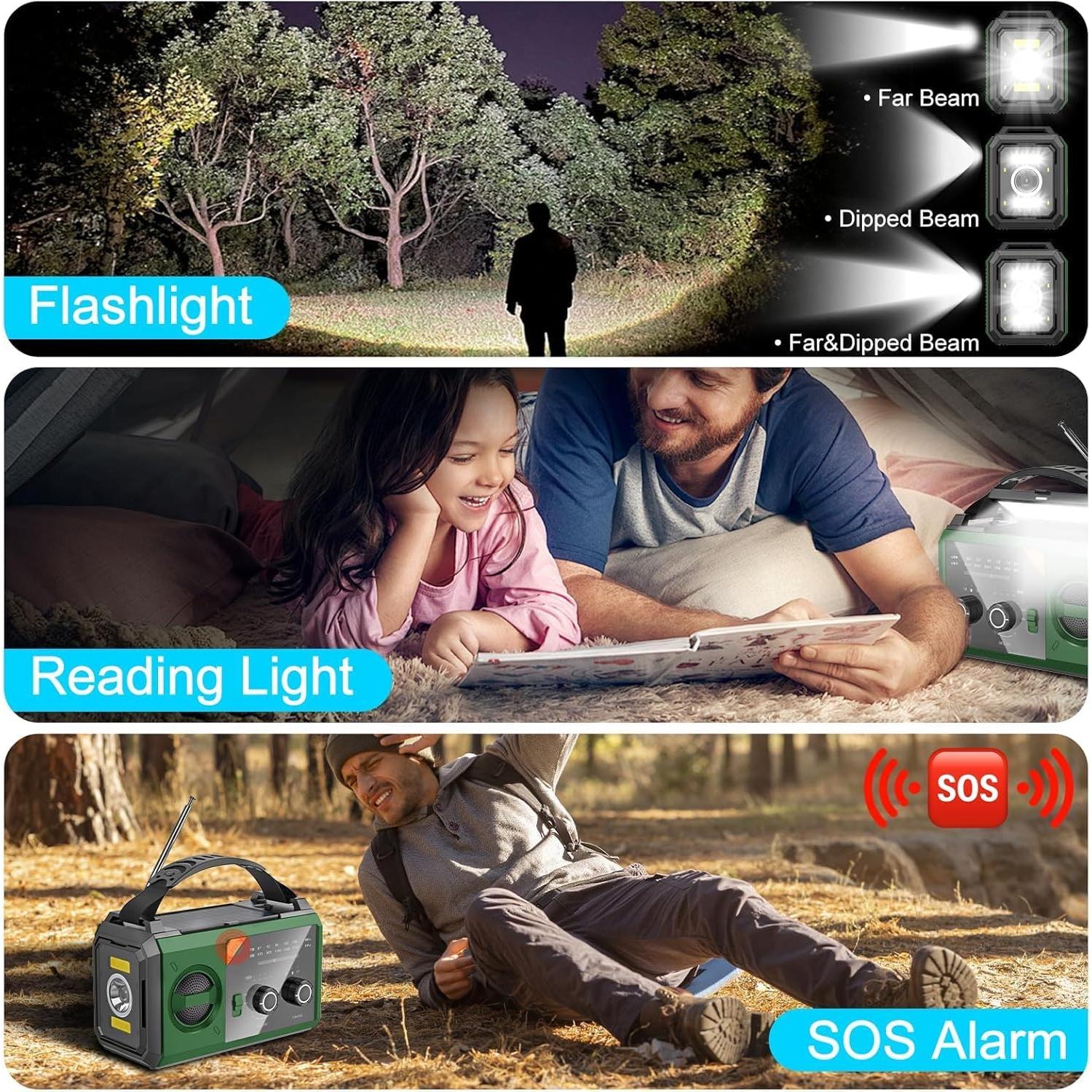 Radio de Emergencia Solar BAYTWA H27 30000mAh con Linterna