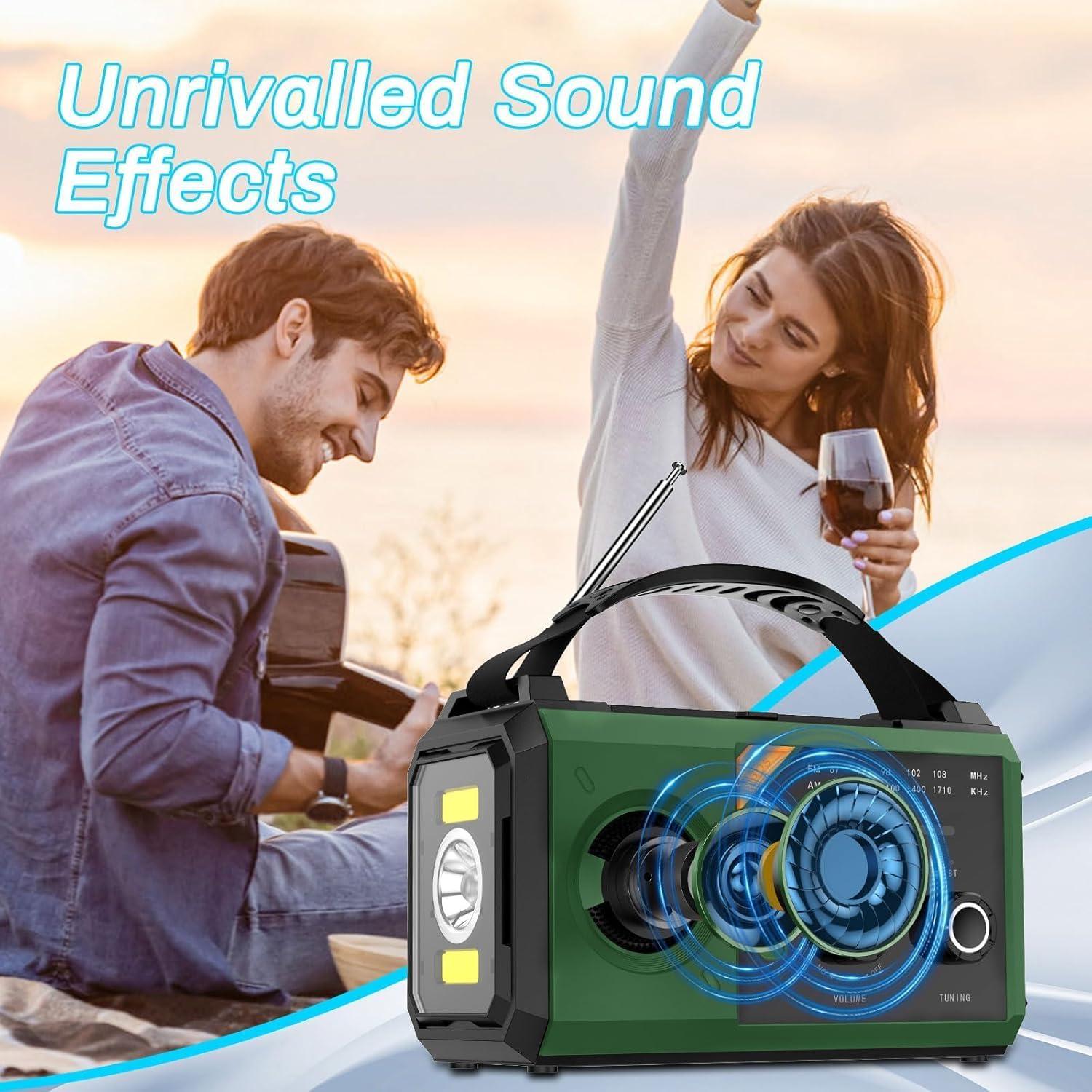 Radio de Emergencia Solar BAYTWA H27 30000mAh con Linterna