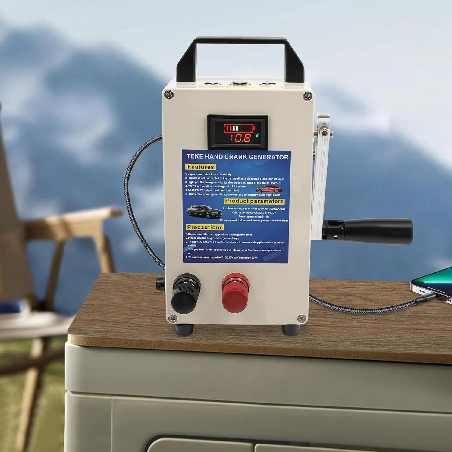 Generador Manual Portátil Mlonausz 150W para Emergencias