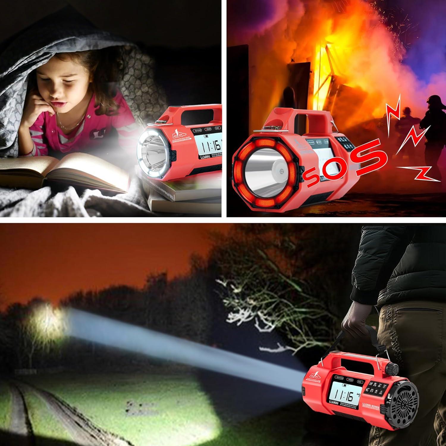 Radio Meteorológica de Emergencia LIJIANI HRD-908 Solar Manivela