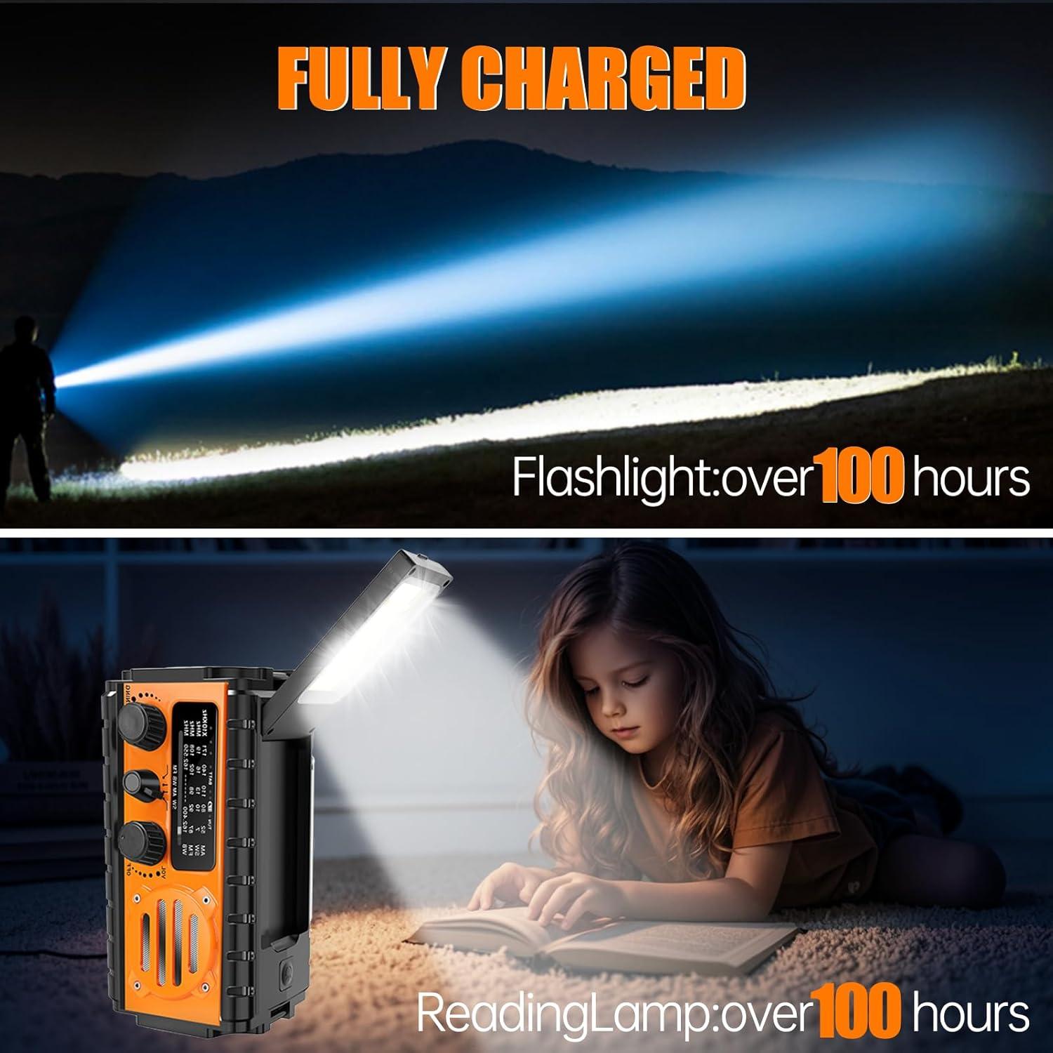 Radio Meteorológica de Emergencia Juvihuxy 20000mAh con Manivela