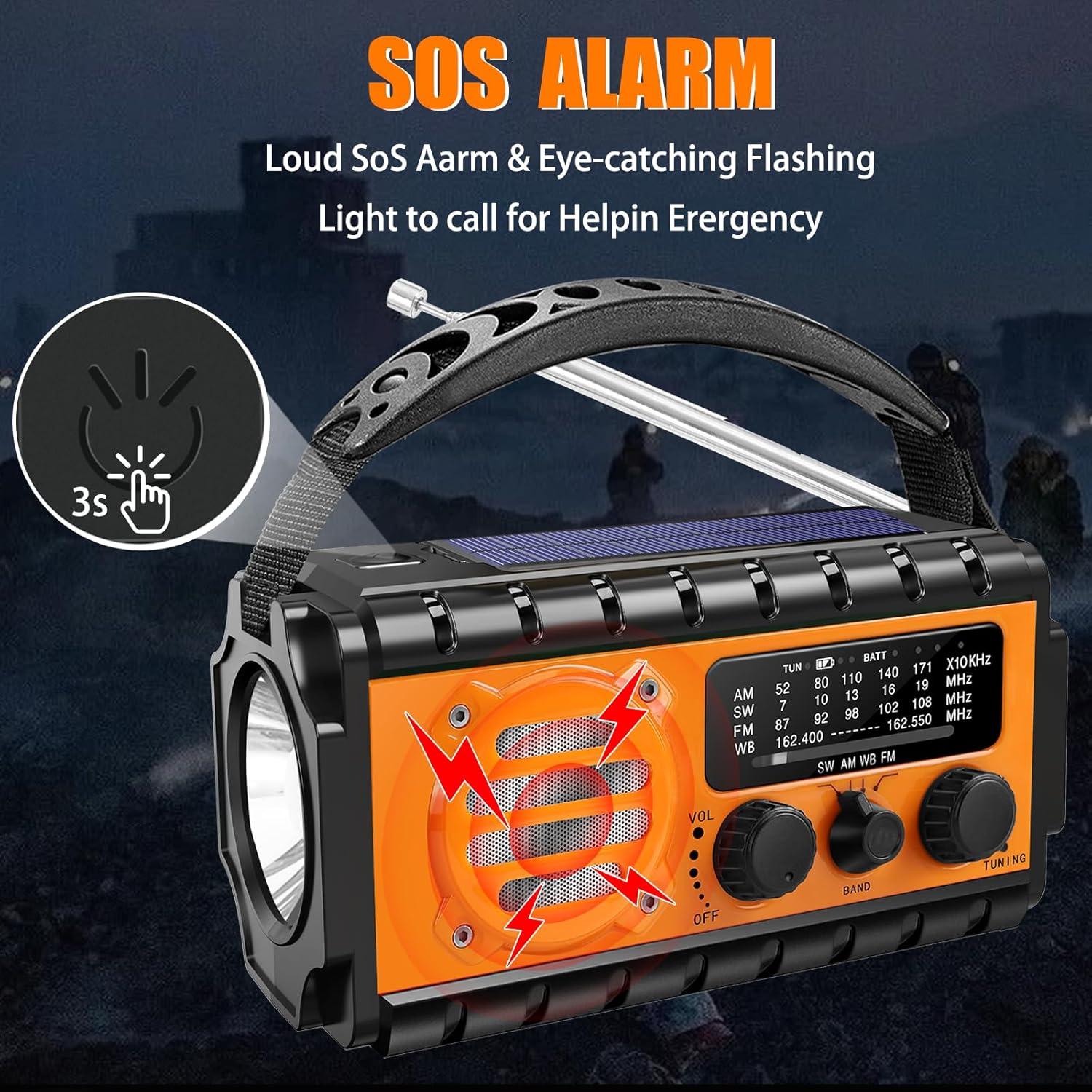 Radio Meteorológica de Emergencia Juvihuxy 20000mAh con Manivela