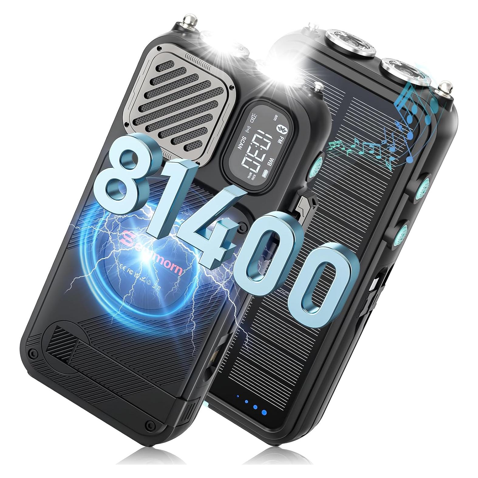 Radio de Emergencia Solar 22000mAh con Cargador Rápido 20W