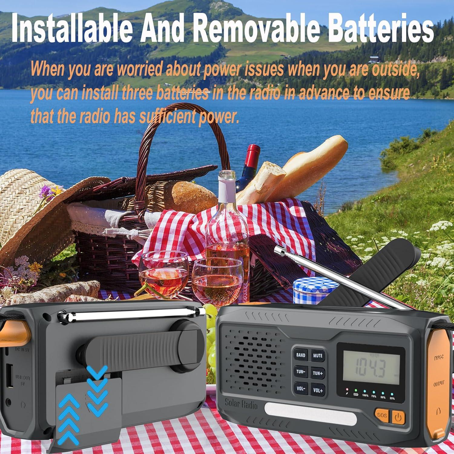 Radio Meteorológica de Emergencia Rumenglai con Cargador Solar y Manivela