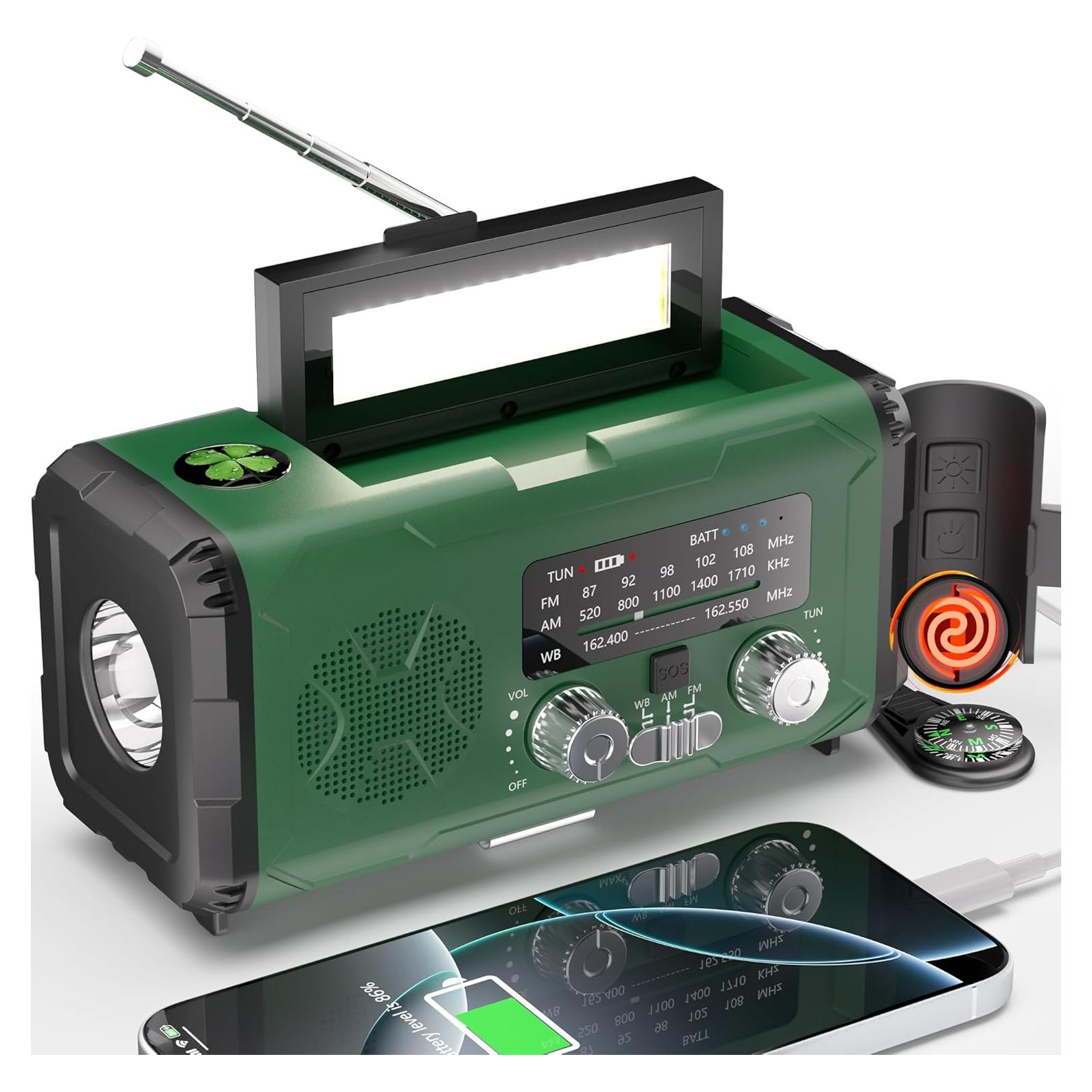 Radio Meteorológica de Emergencia PLOOHT con Batería 10000mAh