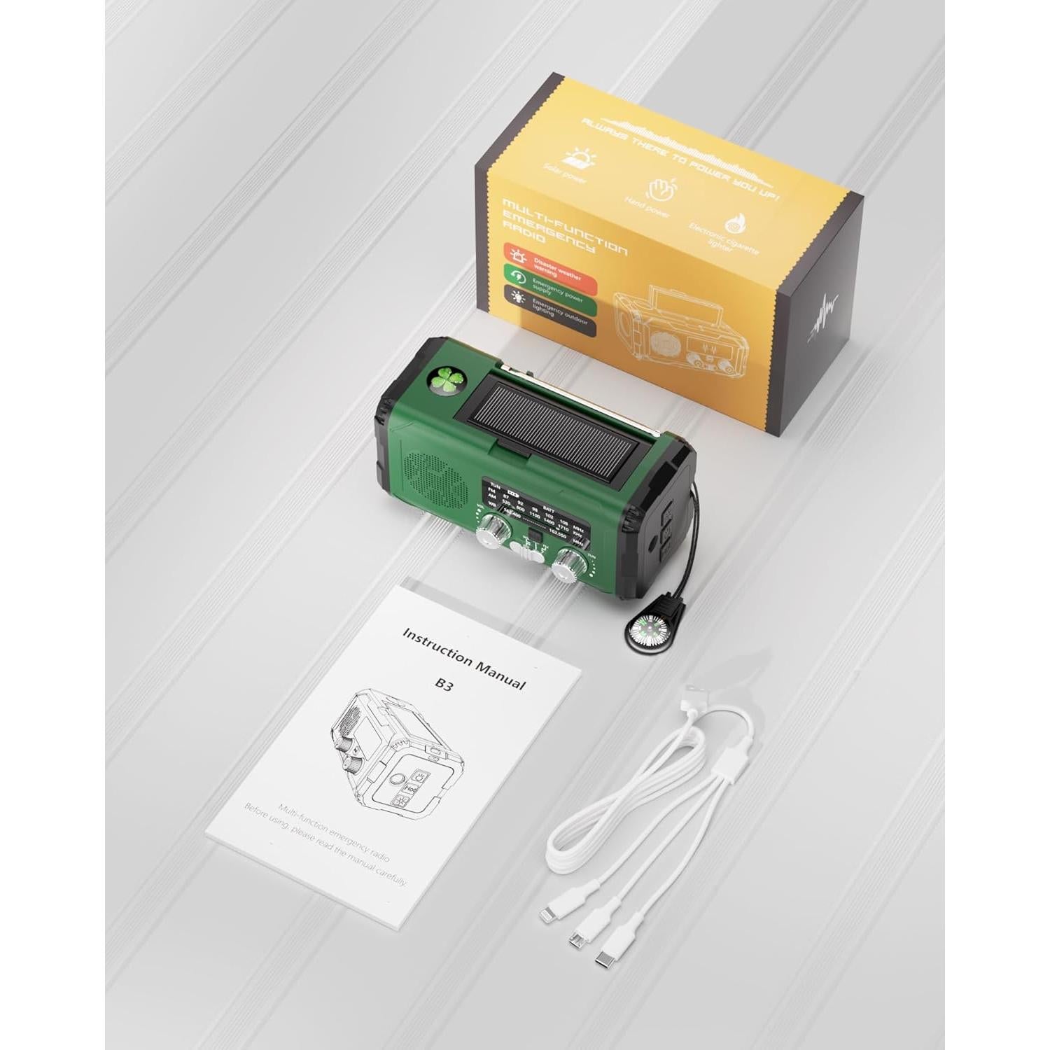 Radio Meteorológica de Emergencia PLOOHT con Batería 10000mAh