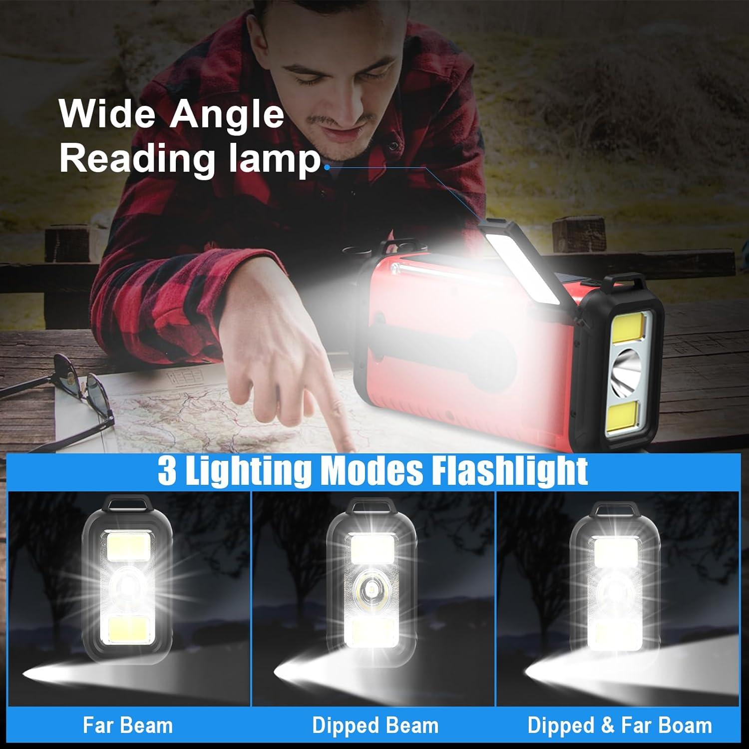 Radio de Emergencia Portátil Accinouter 20000mAh Solar Manivela