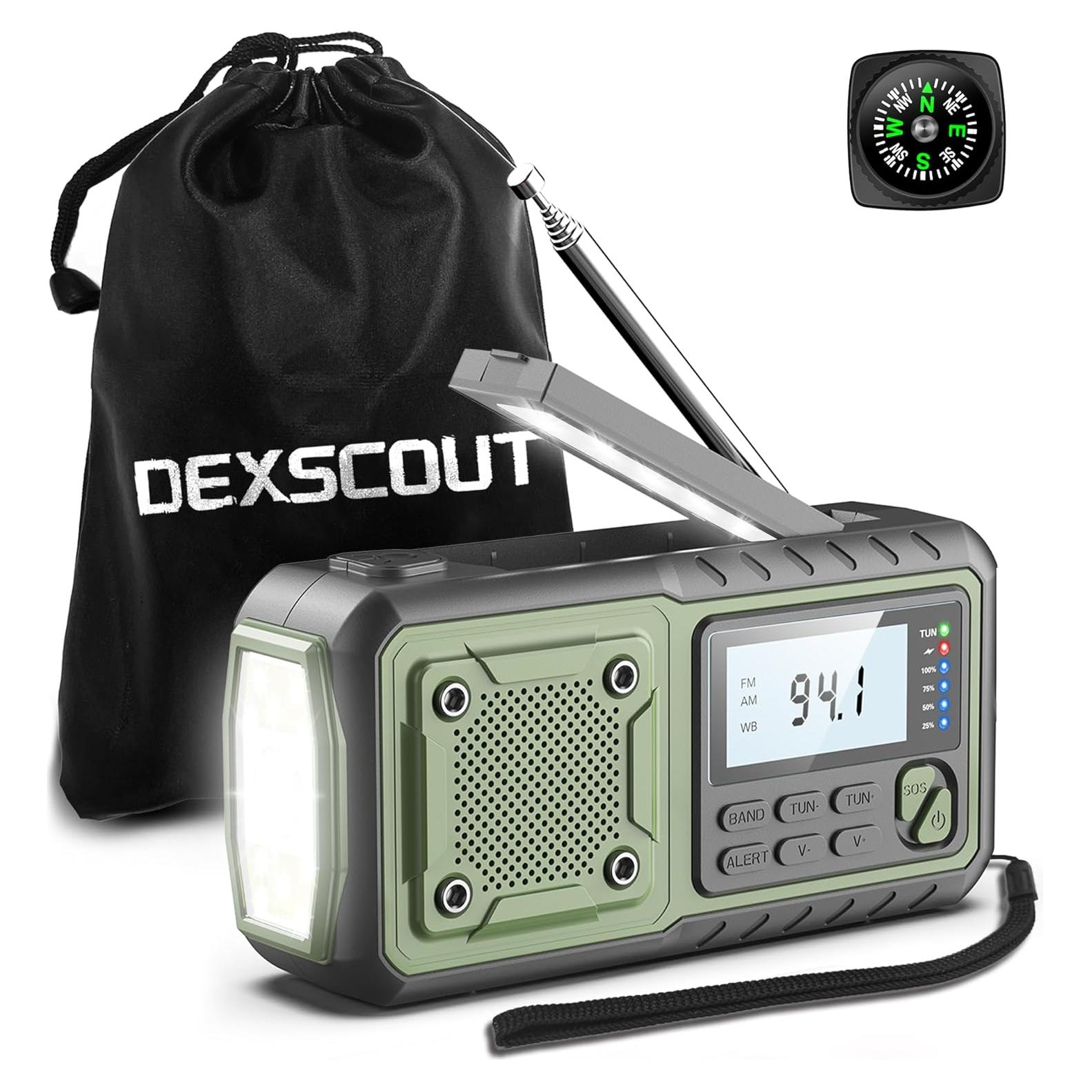 Radio de Emergencia Meteorológica DexScout 5000mAh Solar AM/FM