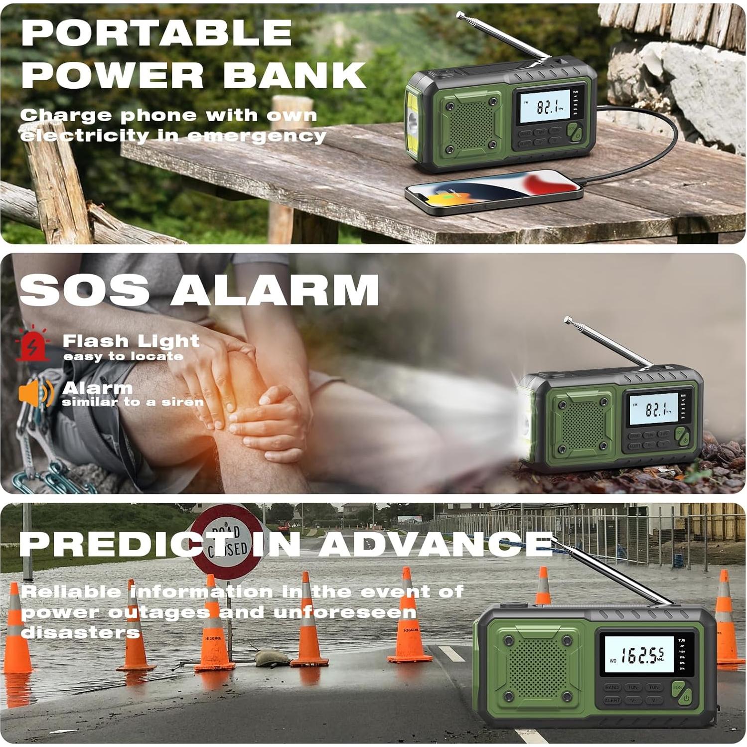 Radio de Emergencia Meteorológica DexScout 5000mAh Solar AM/FM