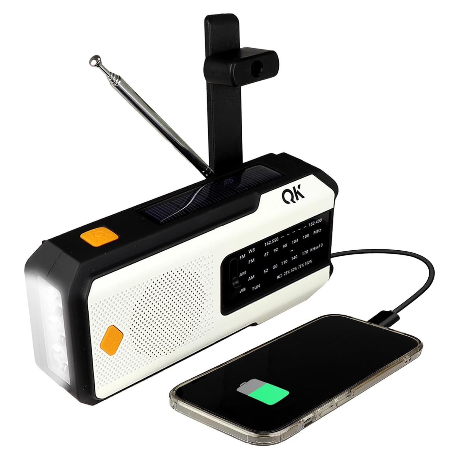 Radio de Emergencia 4-en-1 NOAA Guardian QKLCFR - Linterna y Cargador