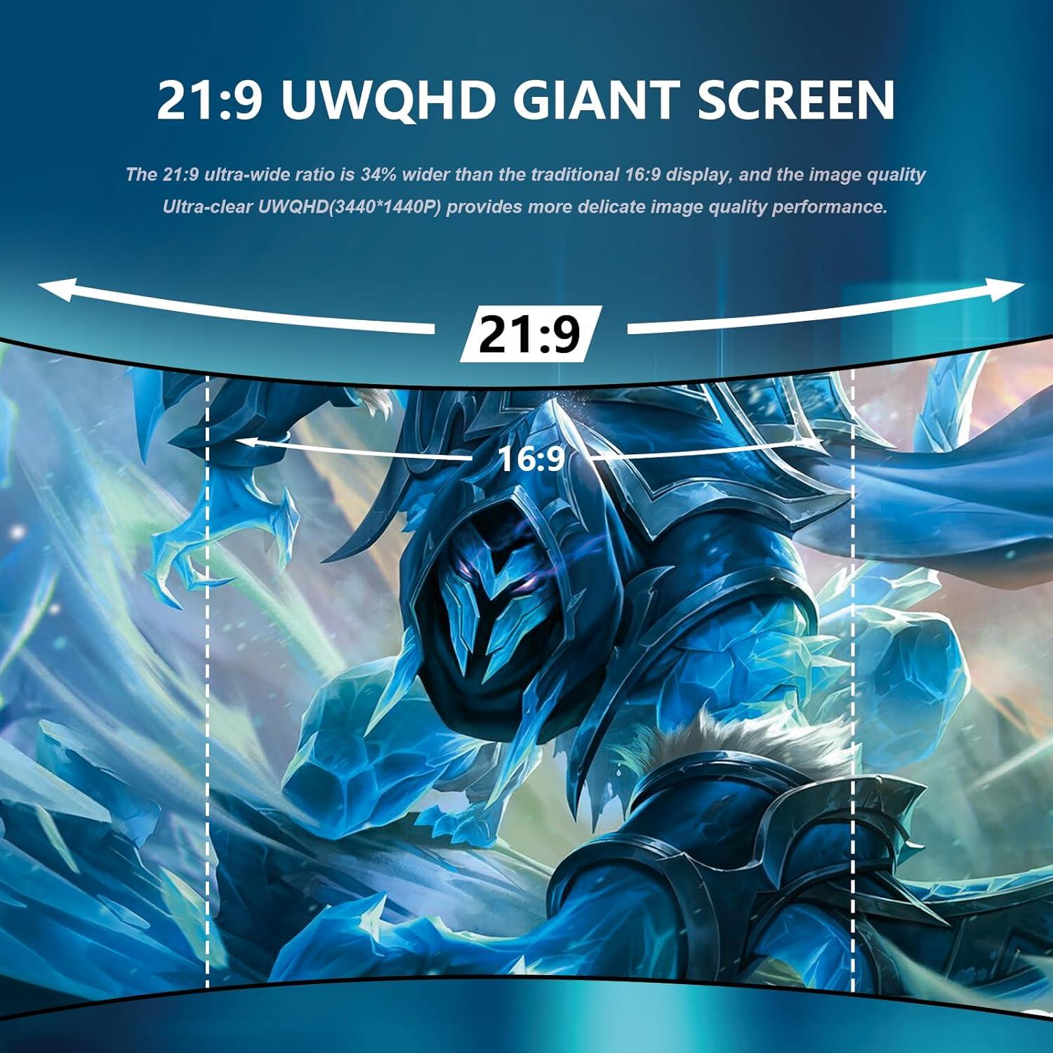 Monitor Curvo 34" Raywego UWQHD 165Hz 300cd/m² FreeSync