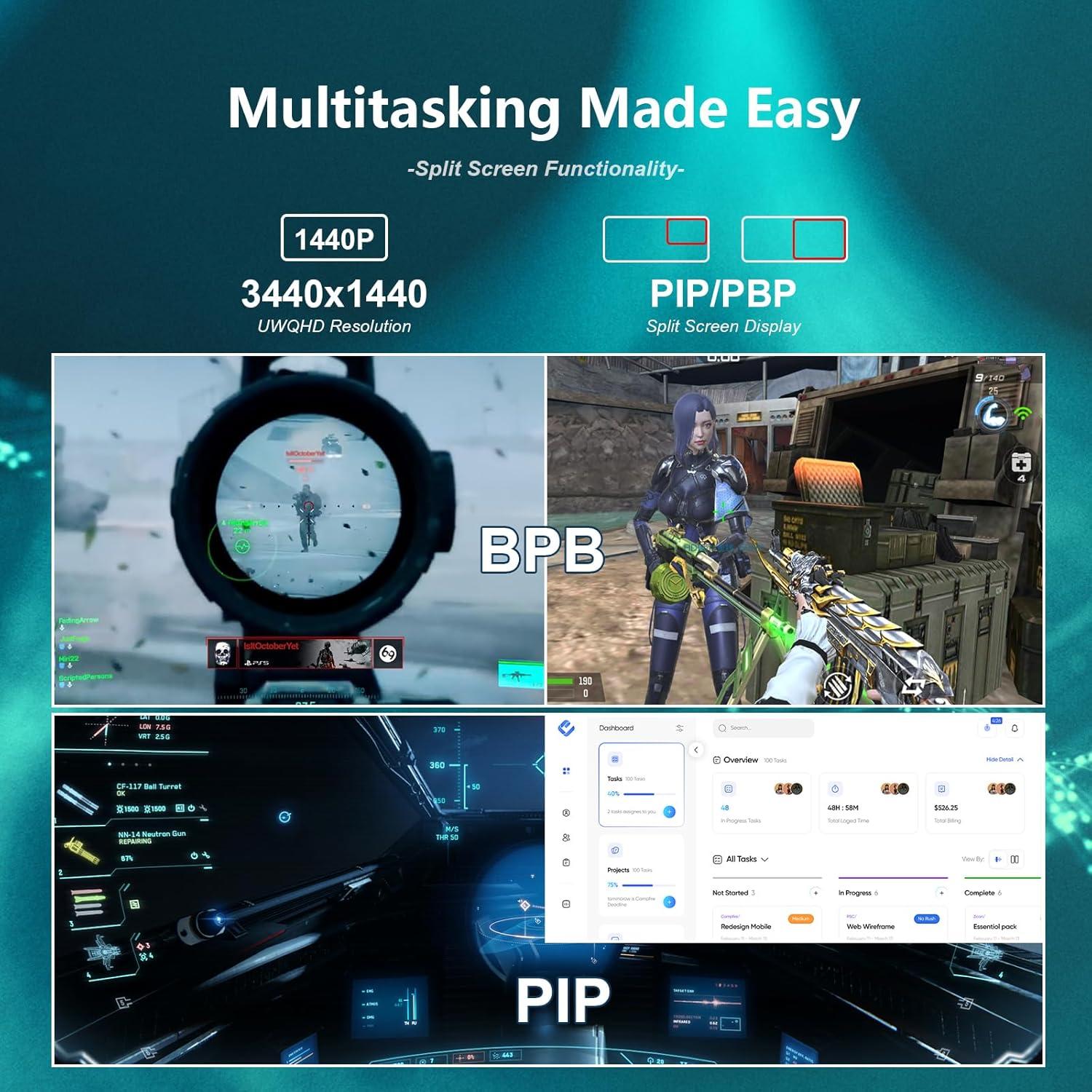 Monitor Curvo 34" Raywego UWQHD 165Hz 300cd/m² FreeSync