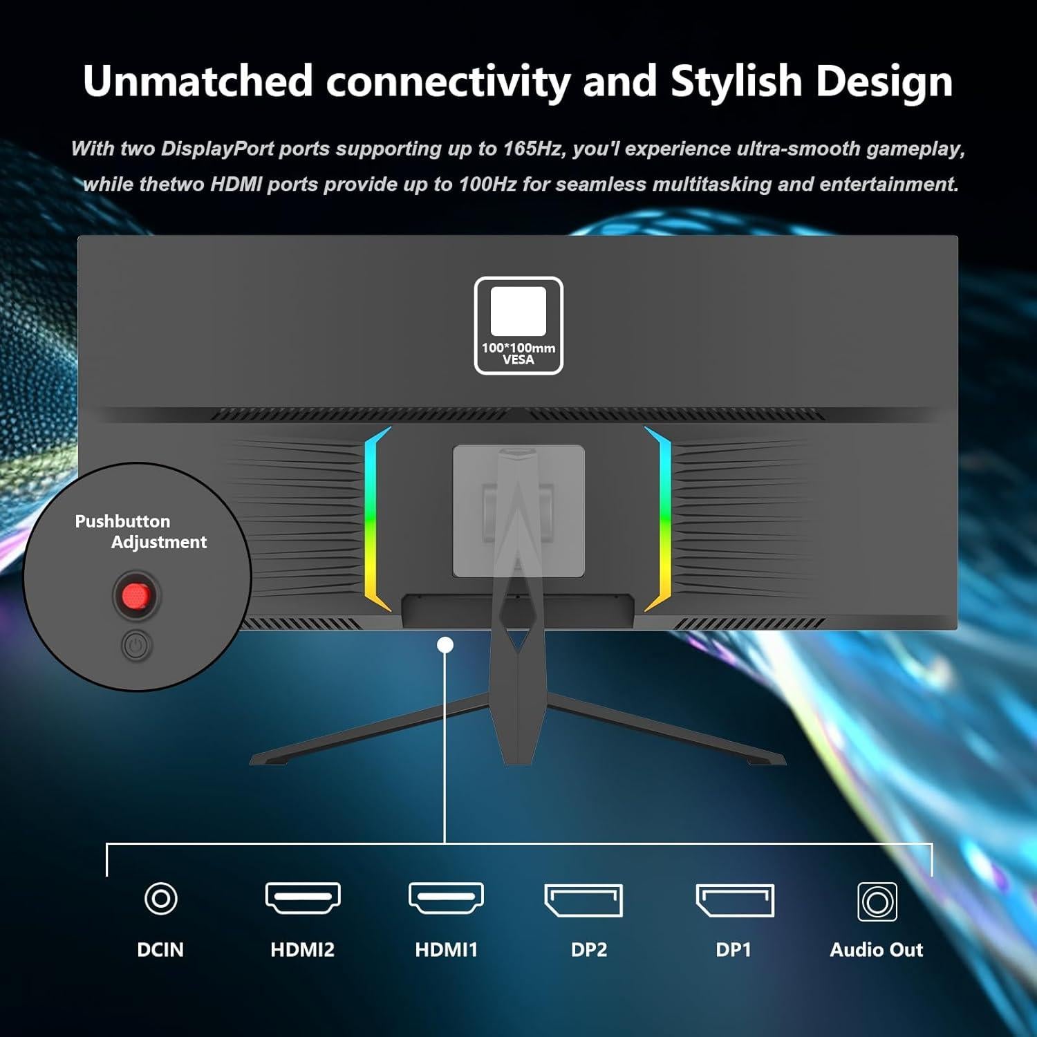 Monitor Curvo 34" Raywego UWQHD 165Hz 300cd/m² FreeSync