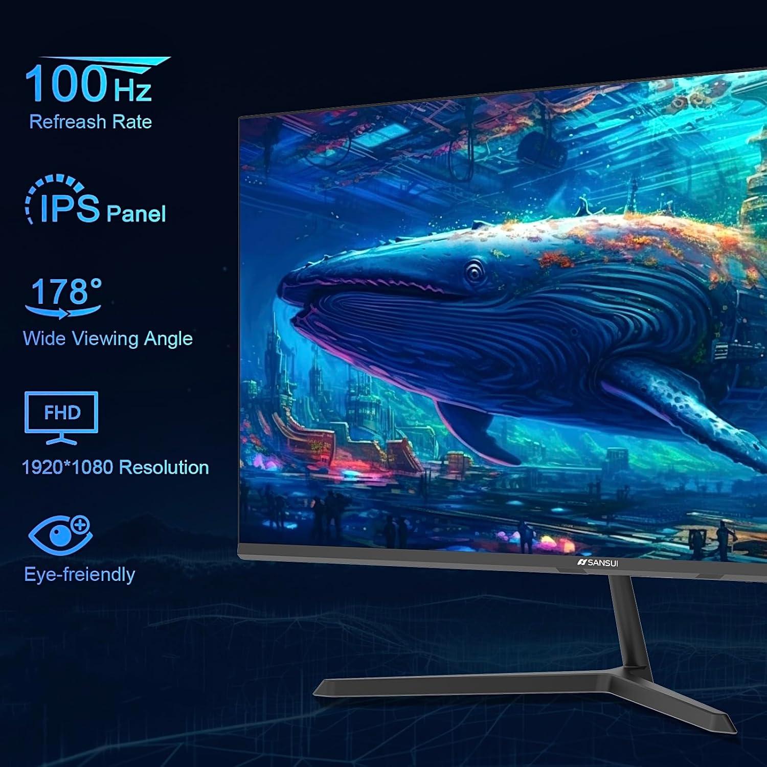 Monitor SANSUI 24" IPS FHD 100Hz Montaje VESA HDMI