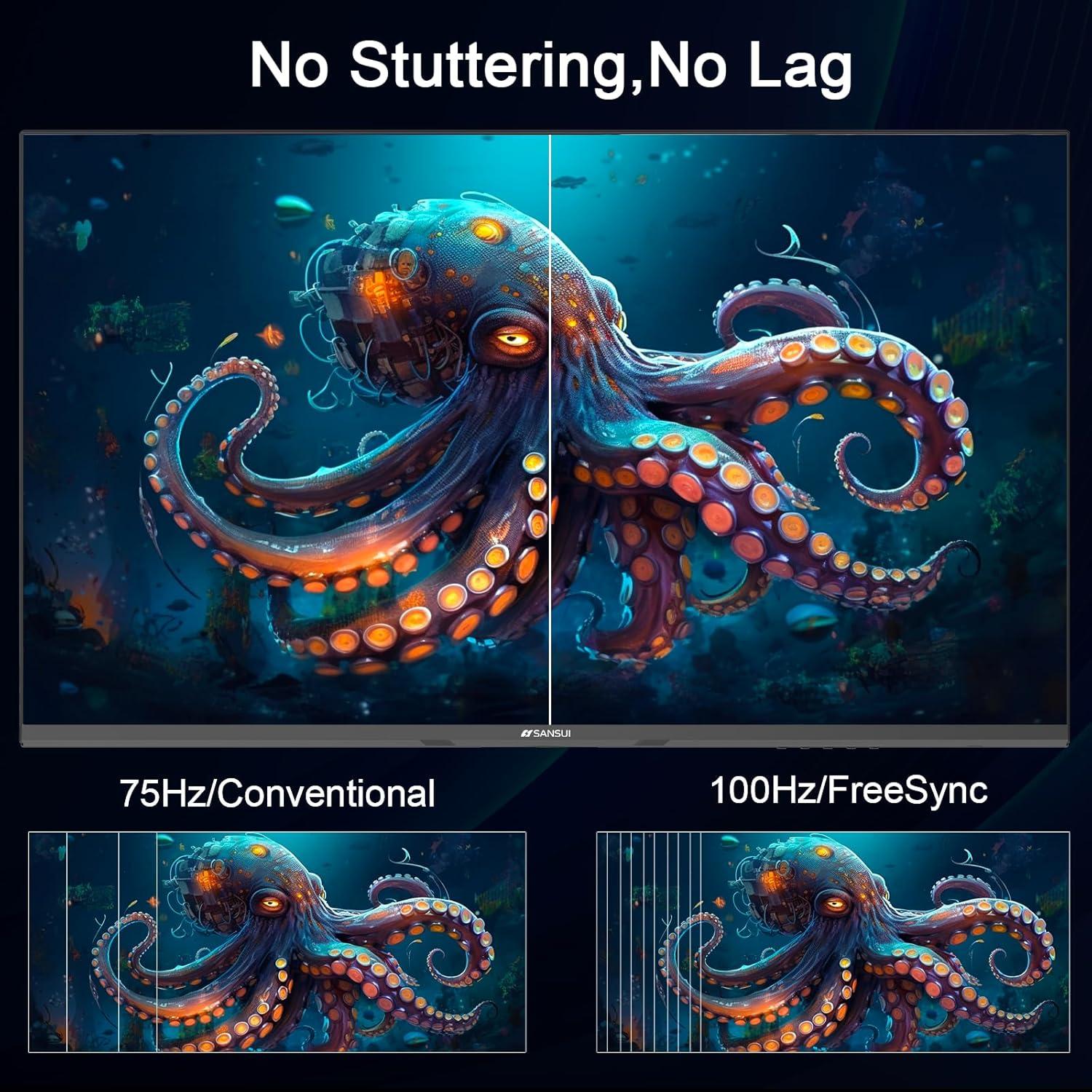 Monitor SANSUI 24" IPS FHD 100Hz Montaje VESA HDMI