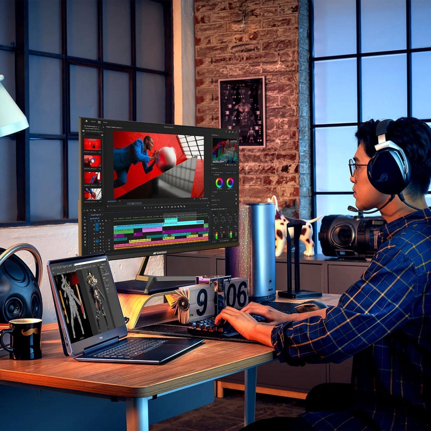 Monitor SANSUI 24" IPS FHD 100Hz Montaje VESA HDMI