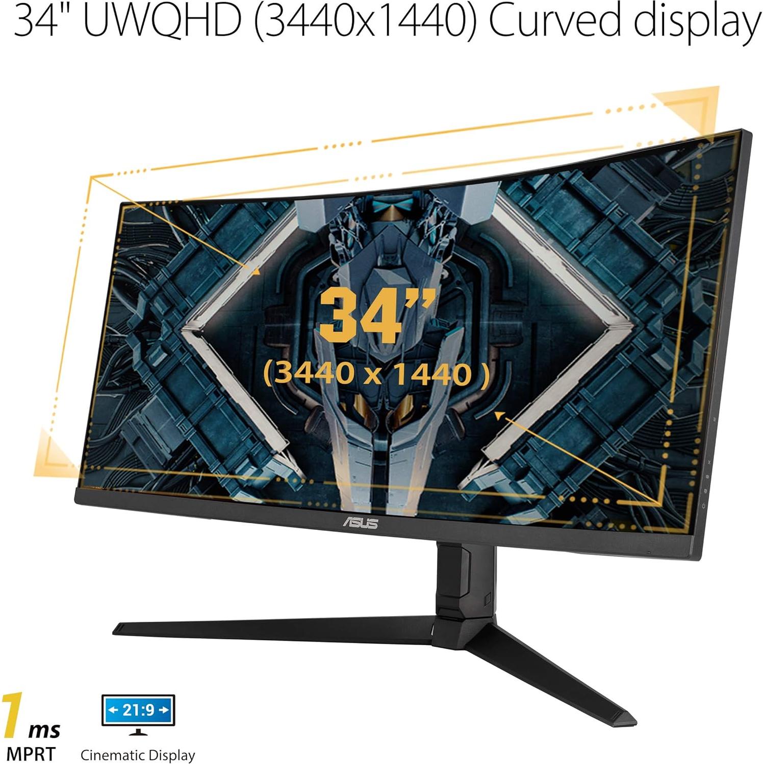 Monitor Curvo para Juegos ASUS TUF 34" WQHD 165Hz 1ms