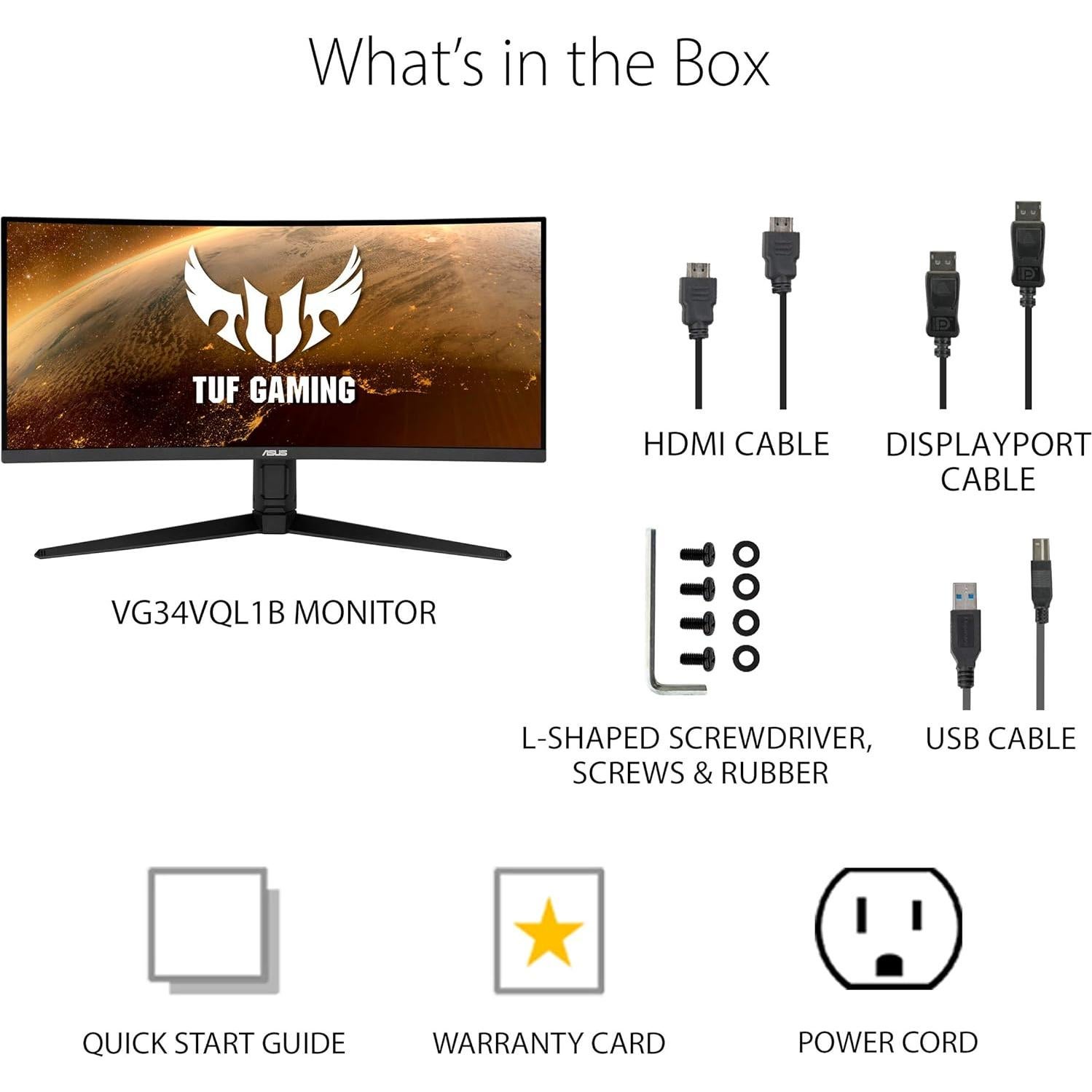 Monitor Curvo para Juegos ASUS TUF 34" WQHD 165Hz 1ms