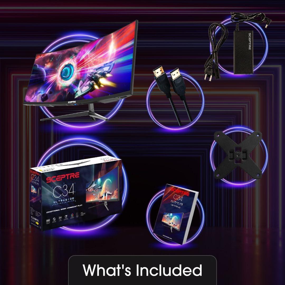 Monitor Curvo Ultrawide Sceptre 34" WQHD 3440x1440 165Hz