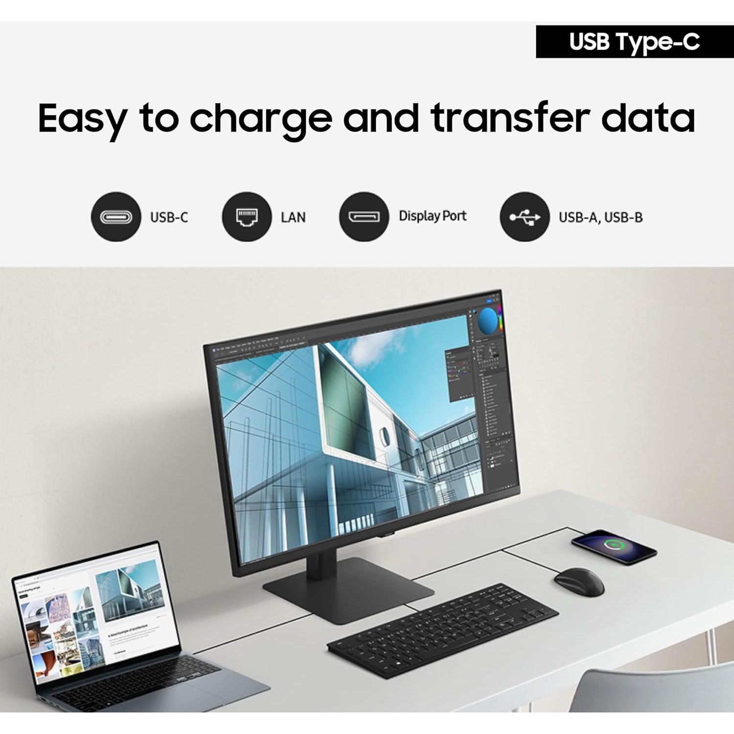 Monitor Samsung 32" ViewFinity S8 4K UHD USB-C Ergonómico