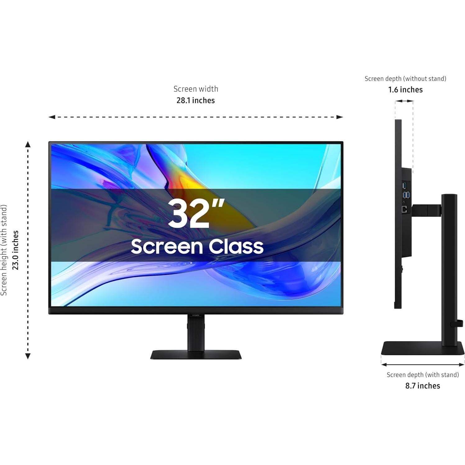 Monitor Samsung 32" ViewFinity S8 4K UHD USB-C Ergonómico