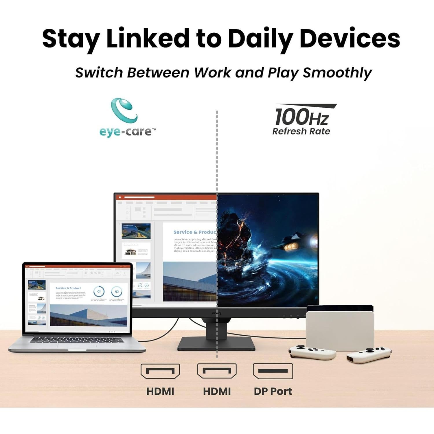 Monitor BenQ GW2490 24" FHD 100Hz IPS Cuidado Ocular