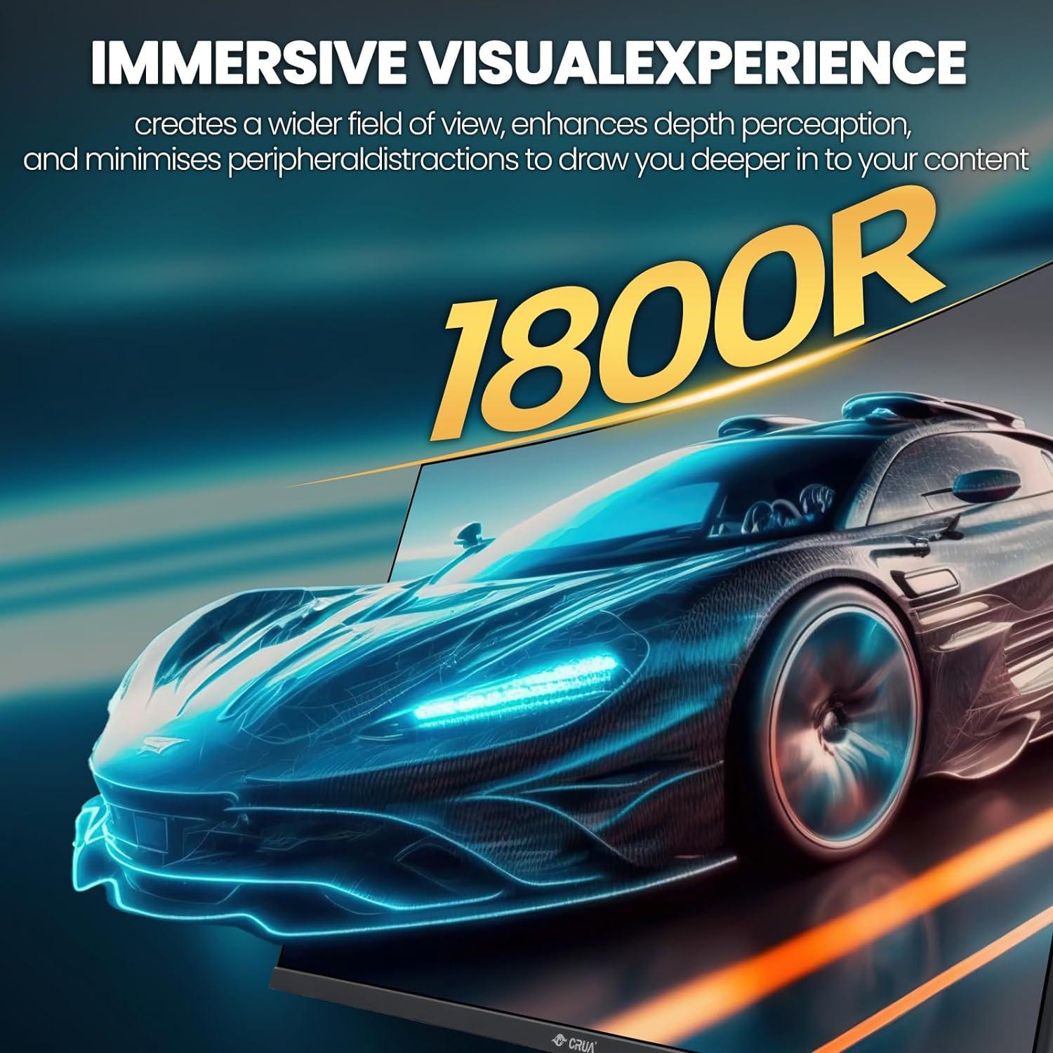 Monitor Curvo CRUA 32" FHD 200Hz VA 1800R HDMI DP Negro