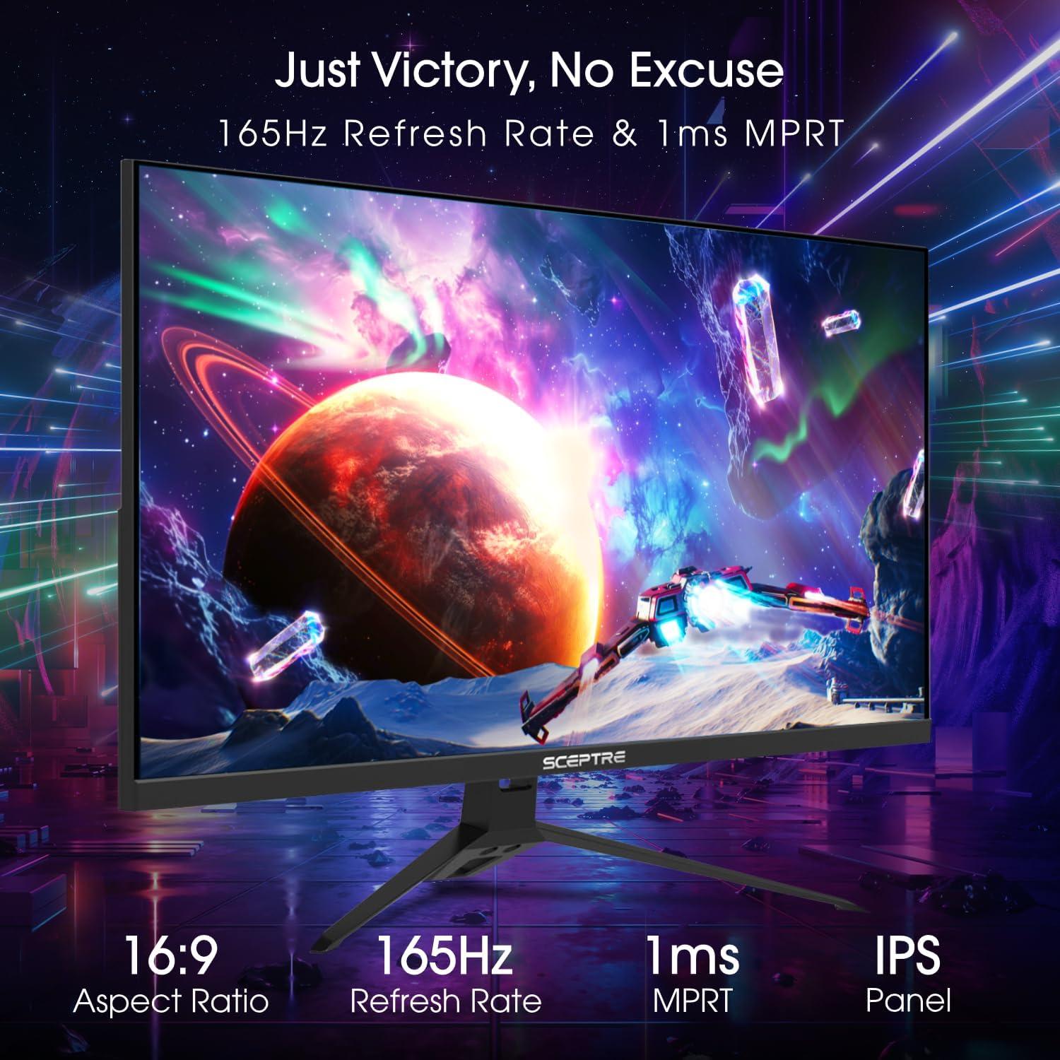 Monitor Sceptre 24" IPS 165Hz Full HD FreeSync Cuidado Ocular