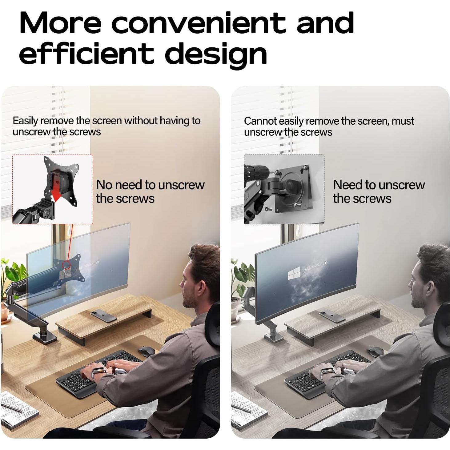 Soporte de Monitor Fulkun Articulado 17-32" Negro VESA 75x75/100x100