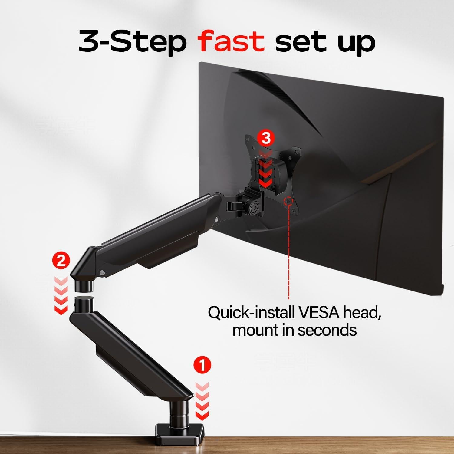 Soporte de Monitor Fulkun Articulado 17-32" Negro VESA 75x75/100x100