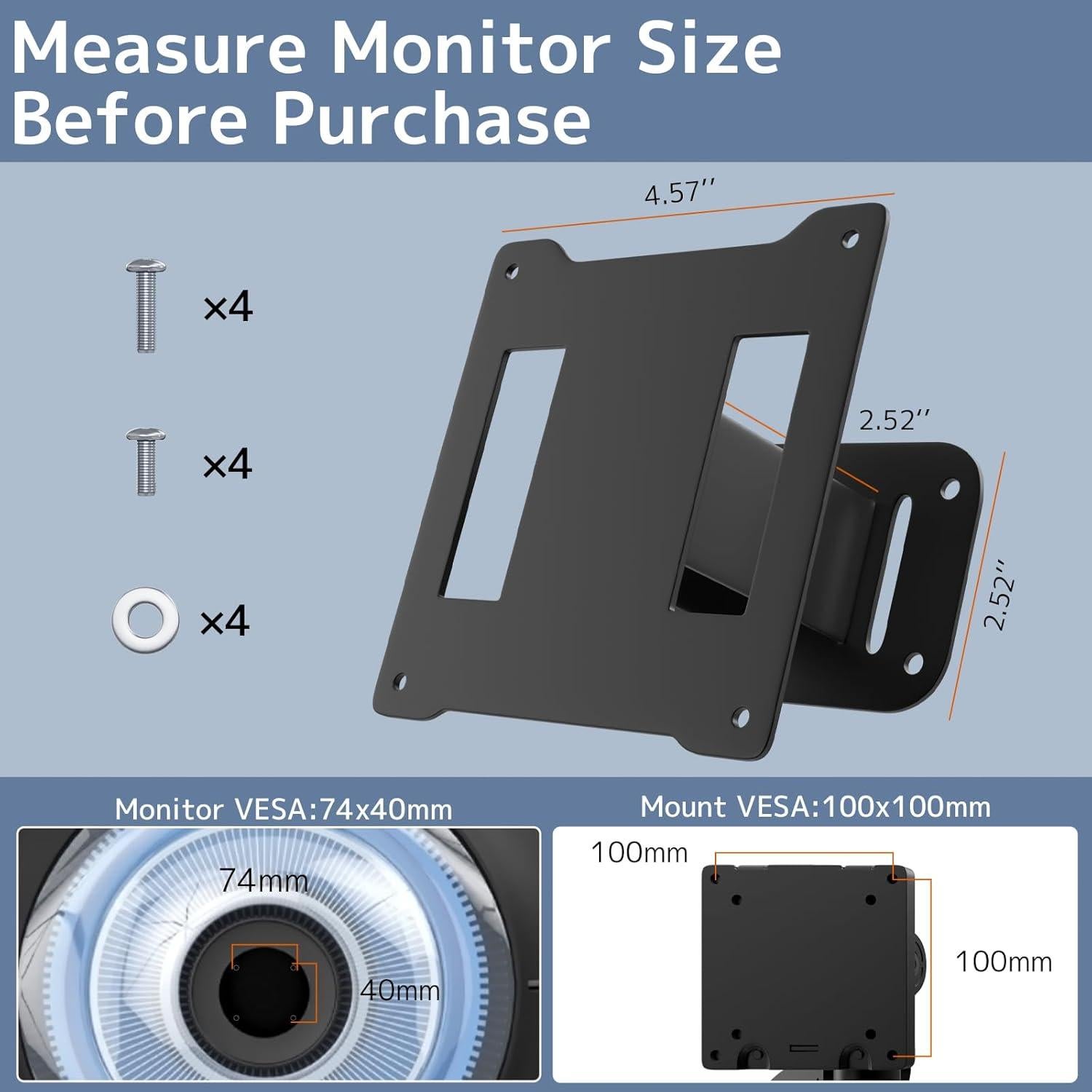 Placa Adaptadora VESA STANDOPIA para Monitores Samsung G9 100x100mm