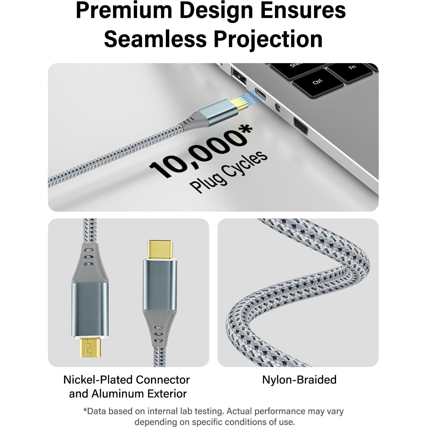 Cable USB C a Micro HDMI 0.91m 4K 60Hz RUIZHI trenzado