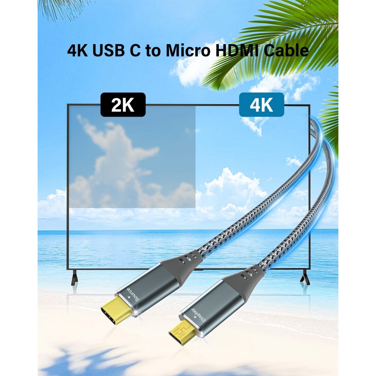 Cable USB C a Micro HDMI 0.91m 4K 60Hz RUIZHI trenzado