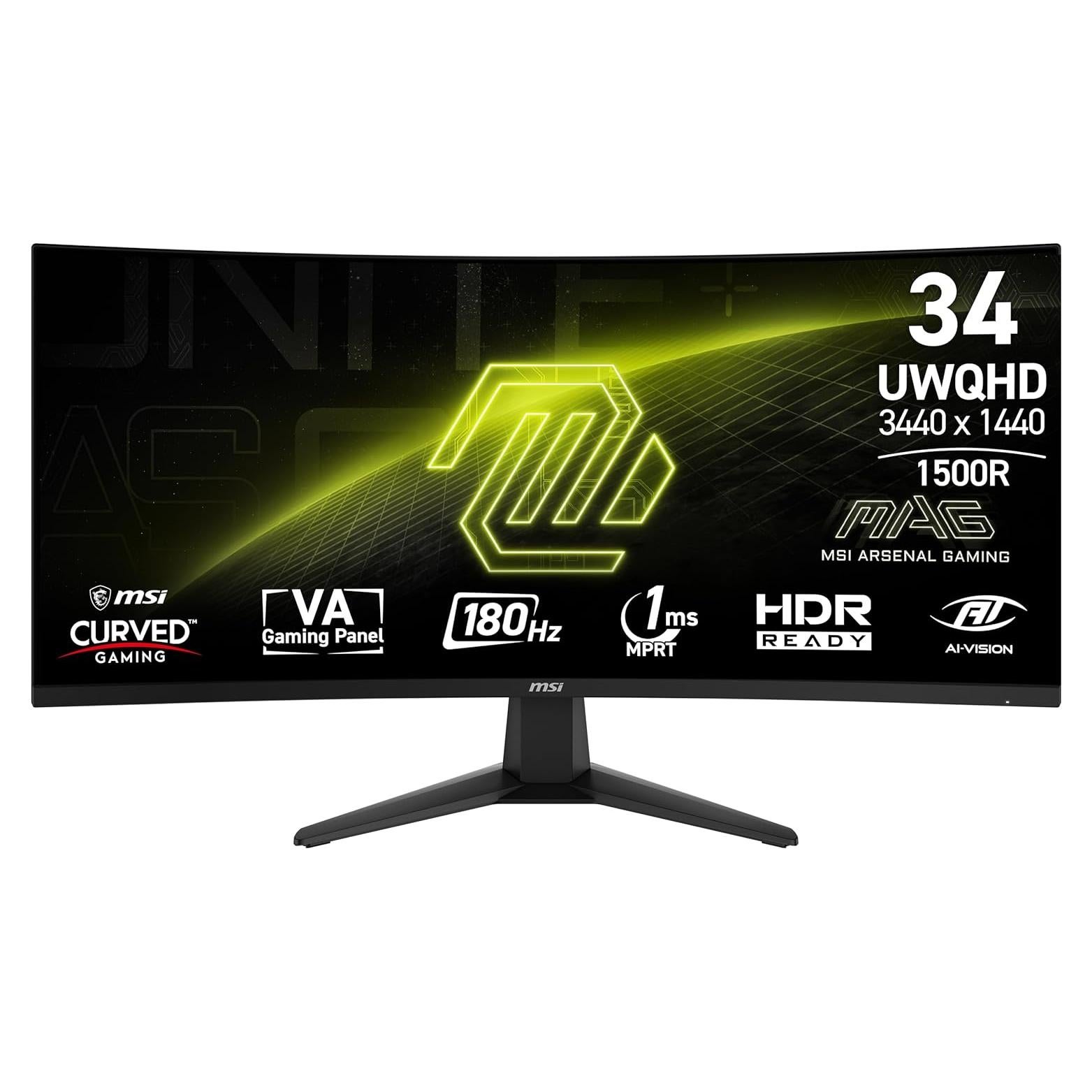 Monitor Curvo de Juegos MSI MAG 346CQ 34" UWQHD 180Hz 1ms
