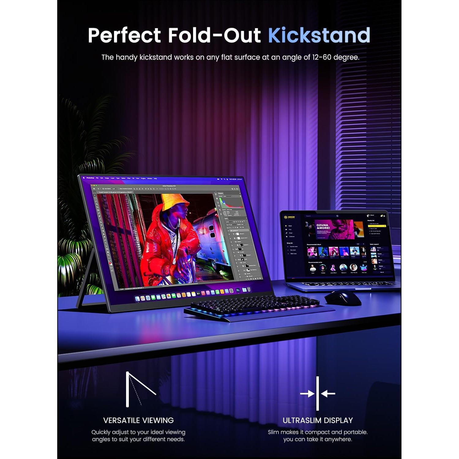 Monitor Portátil UPERFECT 4K 120Hz 17.3" | Gaming 0.1ms 500 Nits