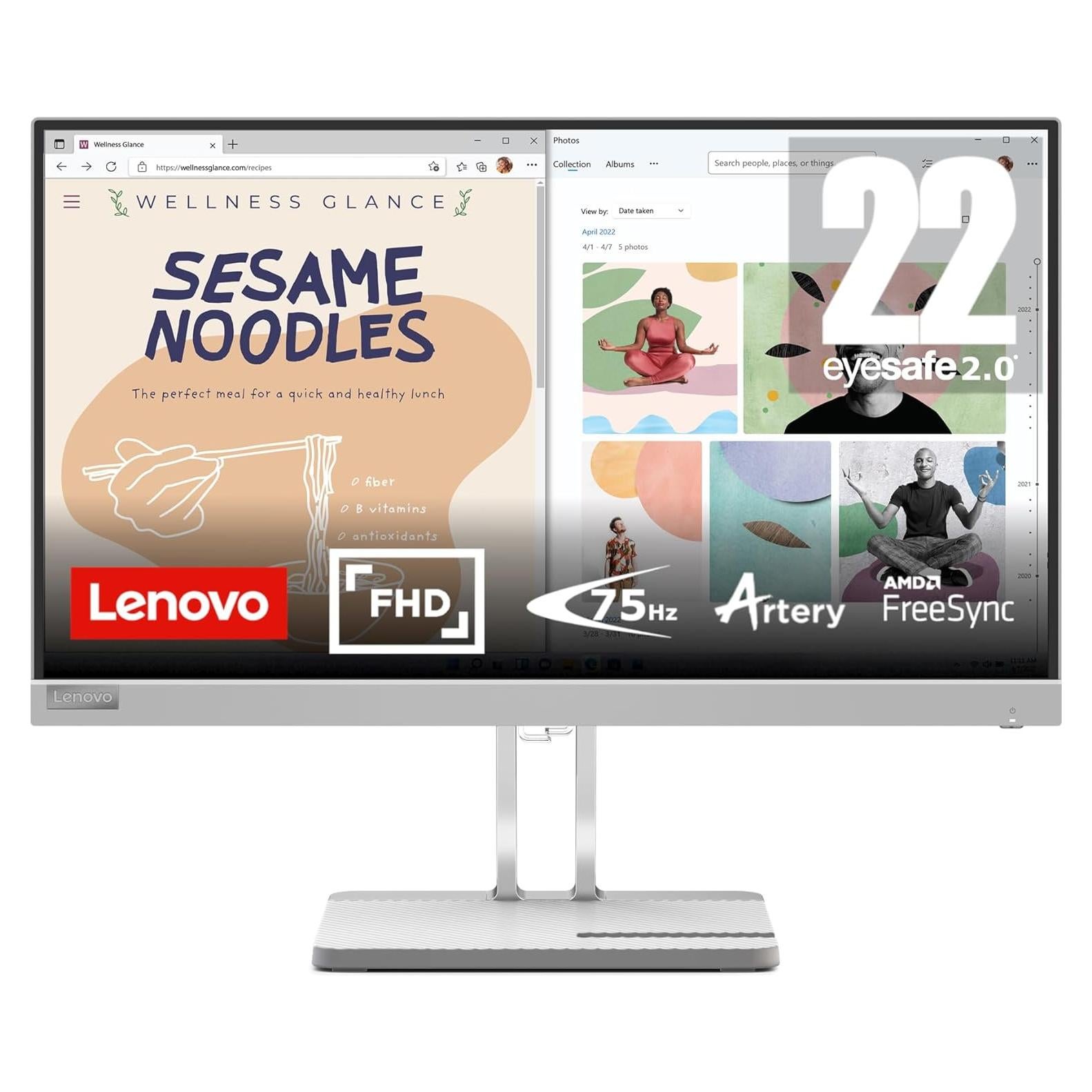 Monitor Lenovo L22e-40 21.5" FHD 75Hz HDMI VGA Gris