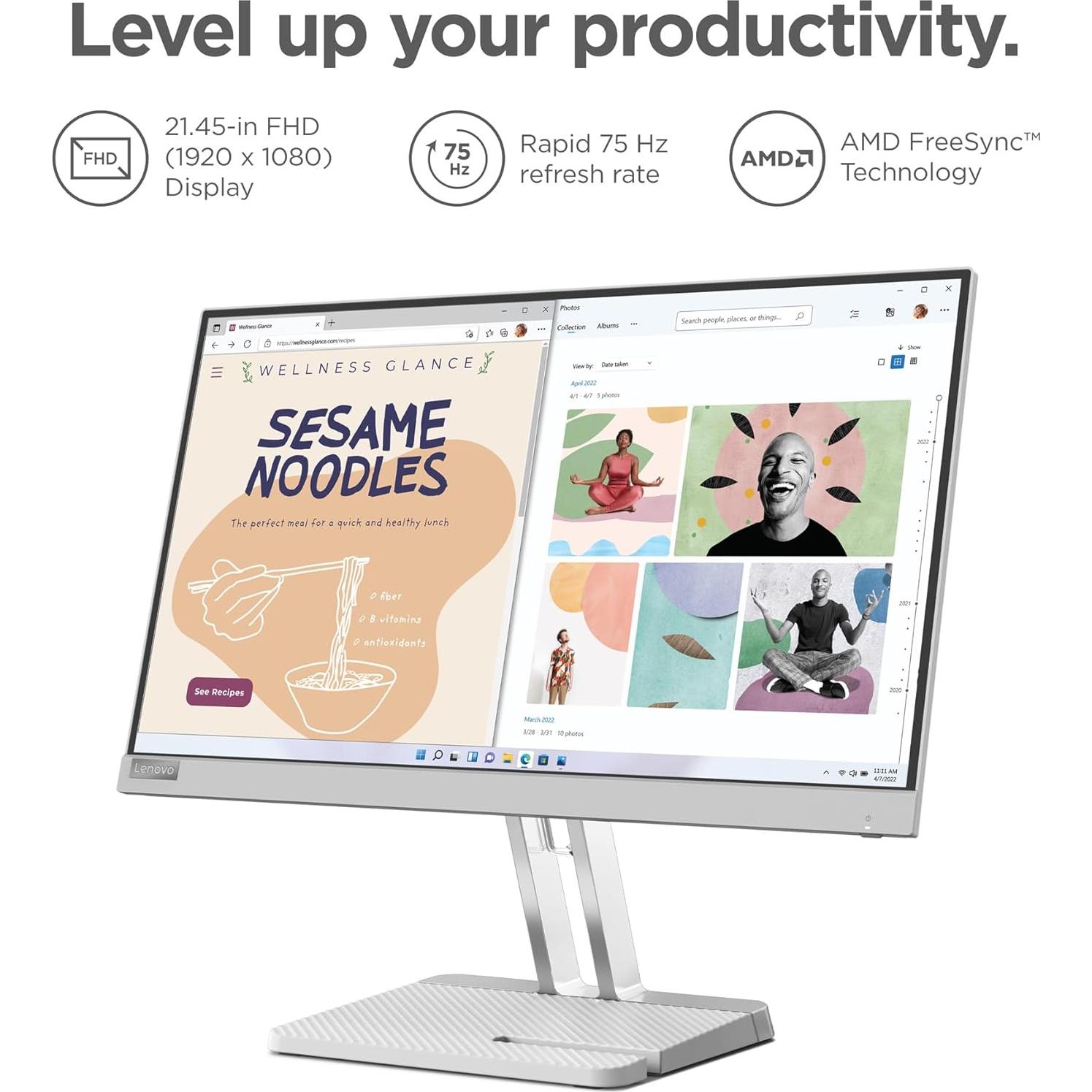 Monitor Lenovo L22e-40 21.5" FHD 75Hz HDMI VGA Gris