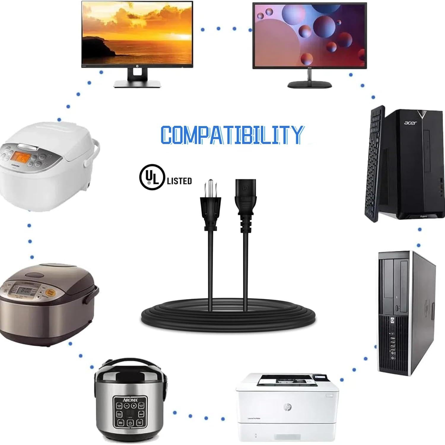 Cable de Alimentación AC YJWJMZZ para Monitor Samsung 49"